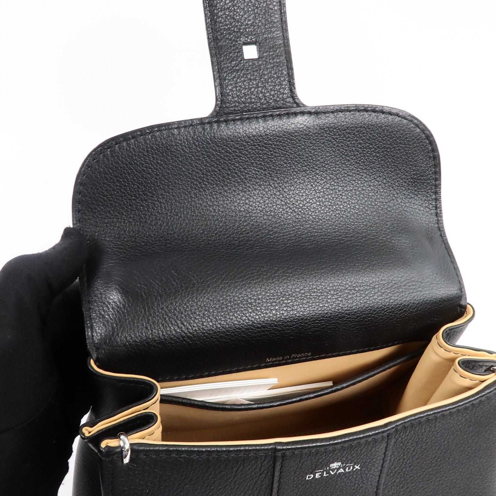 Delvaux 牛皮皮革Brillant Mini手挽肩背兩用袋