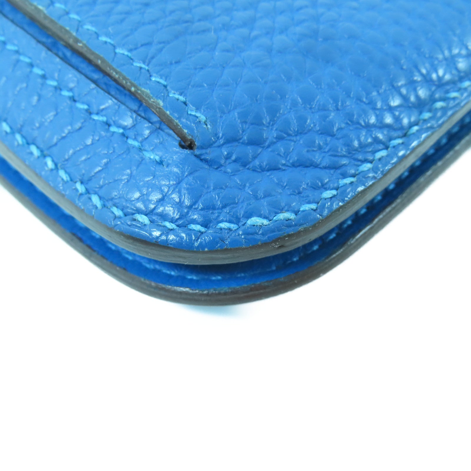 HERMES 【激減優惠】Togo皮革Dogon Long Wallet銀扣長錢包藍色