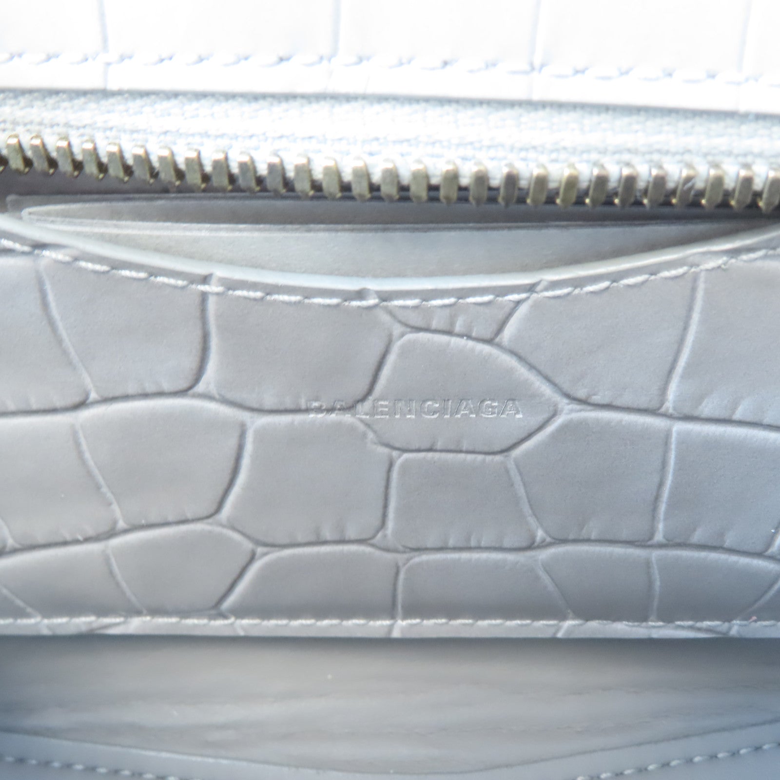 BALENCIAGA 牛皮皮革Neo Classic Mini金扣手挽肩背兩用袋灰色
