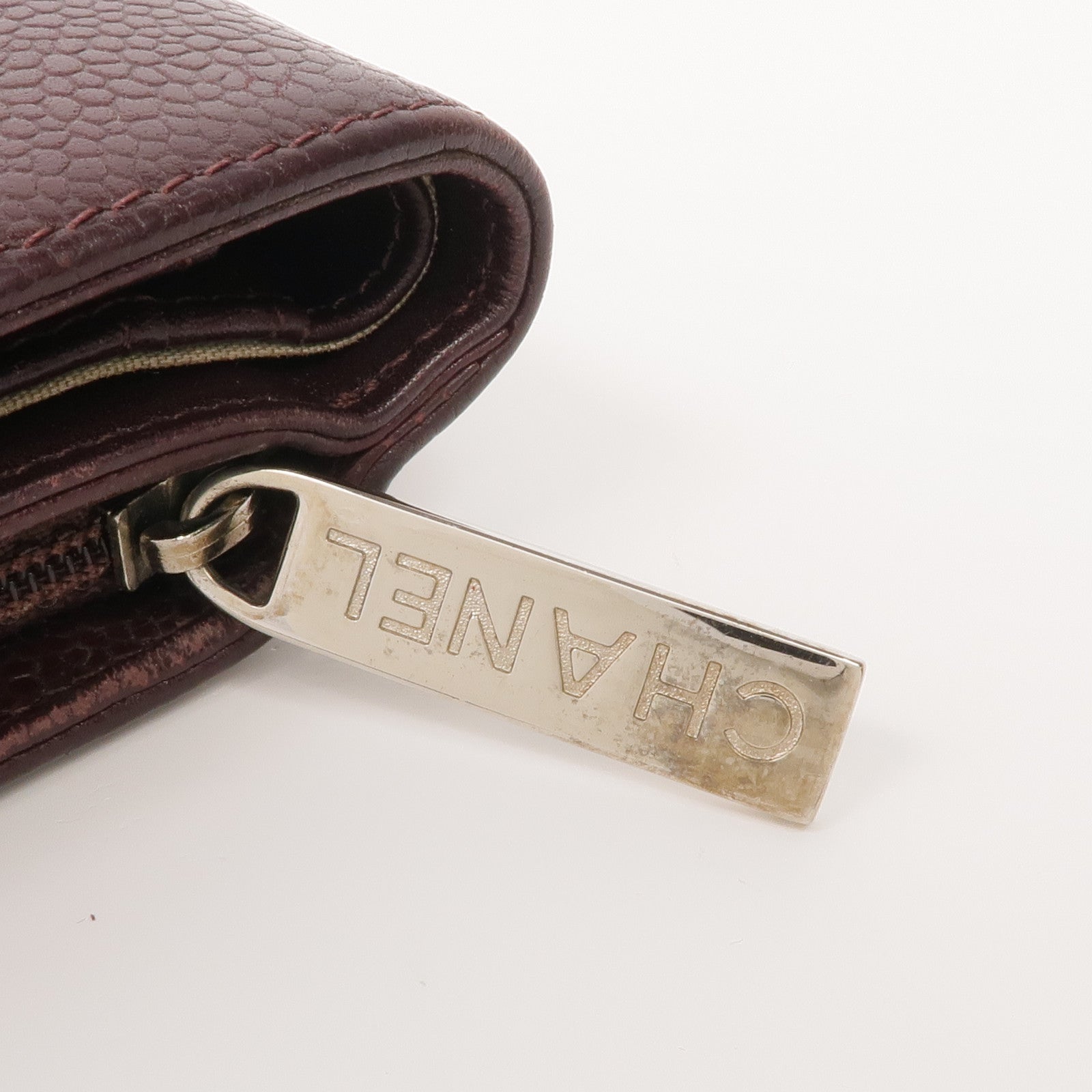 CHANEL 牛皮皮革Wallet銀扣錢包