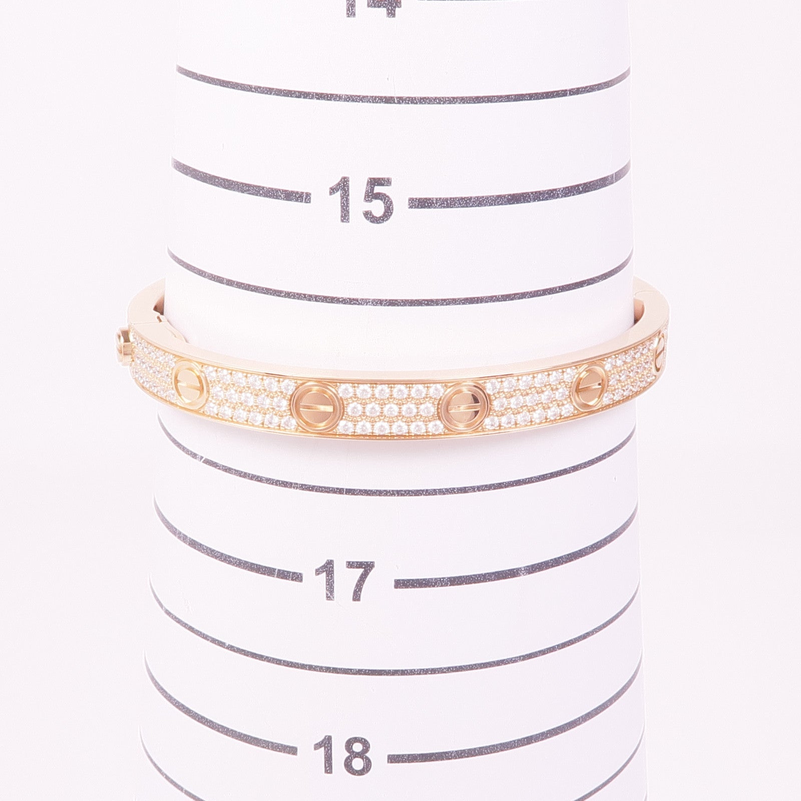 CARTIER 18K玫瑰金Love Bangle Full Diamond鑽石手鐲Cartier#17