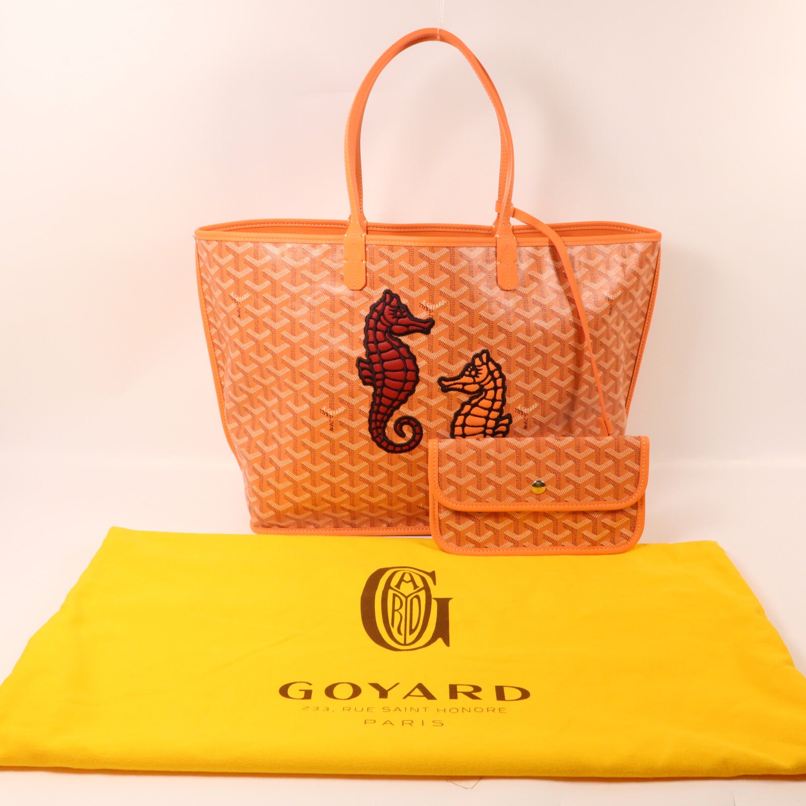 GOYARD 塗層帆布/牛皮皮革Anjou PM手挽袋