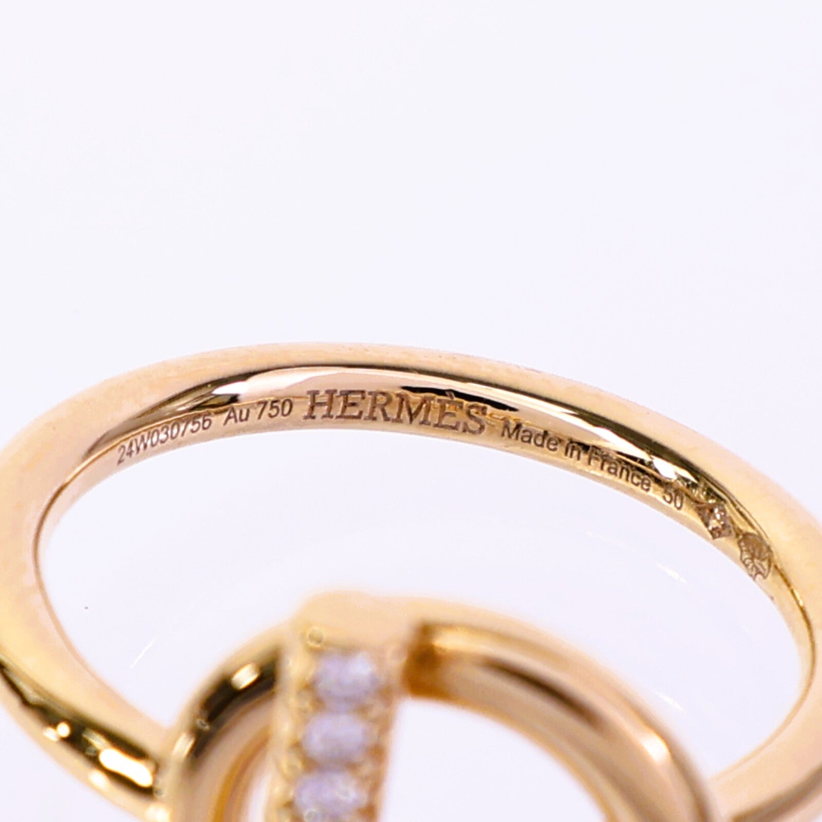 HERMES 18K玫瑰金Echappee Ring鑽石戒指