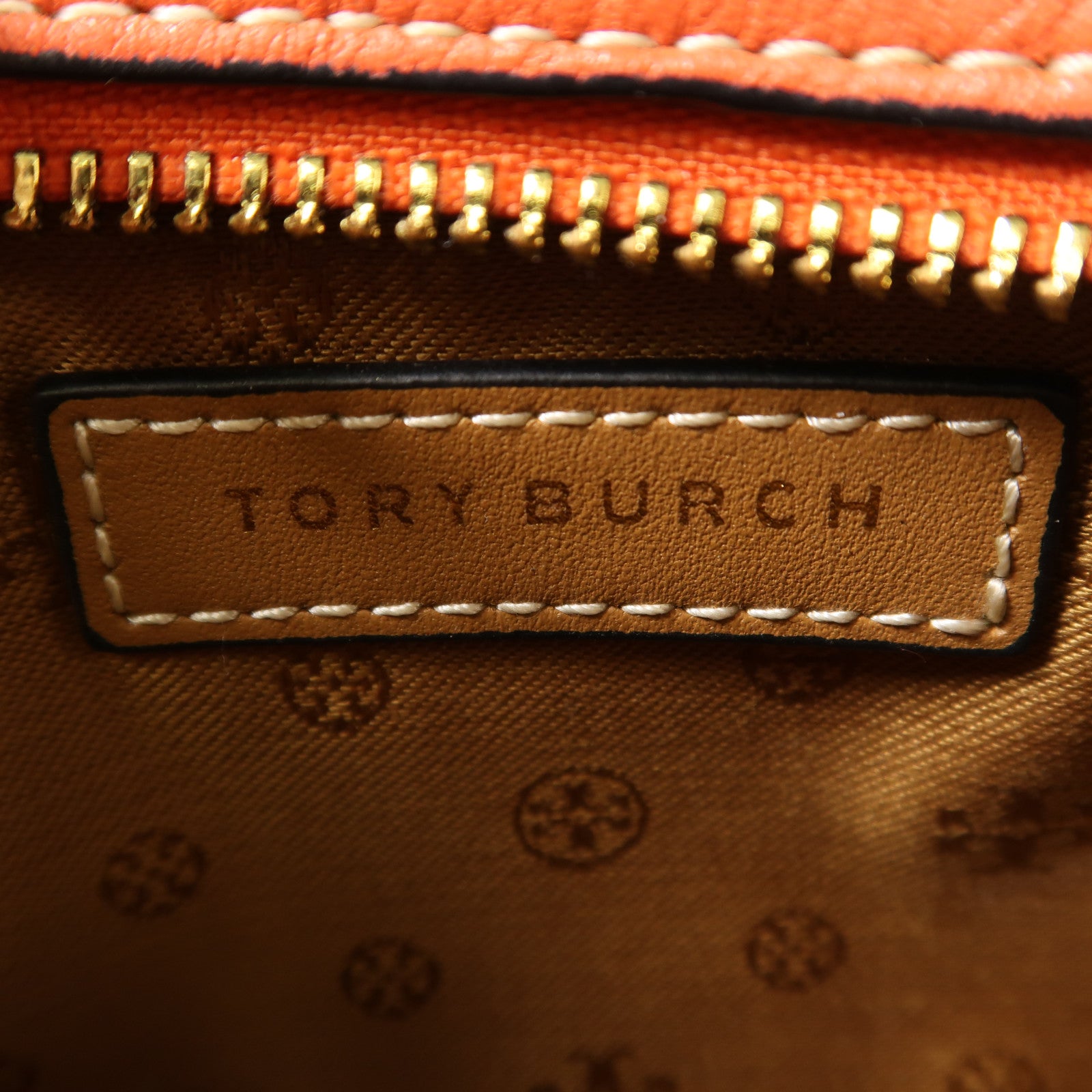 Tory Burch 牛皮皮革Shoulder Bag金扣肩背袋橙色