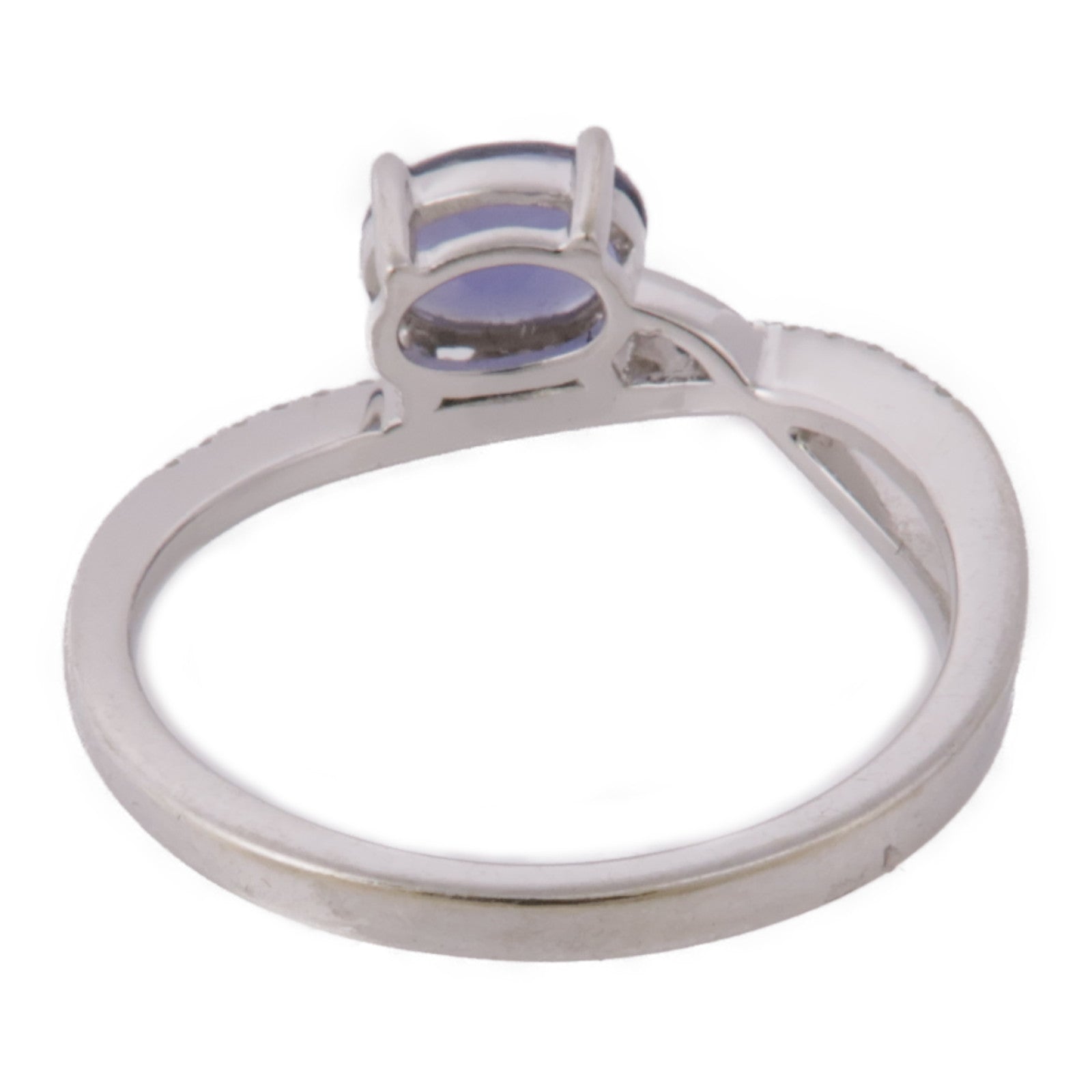 JEWELRY 14K白金Tanzanite/Diamond Ring坦桑石/鑽石戒指US#6.75