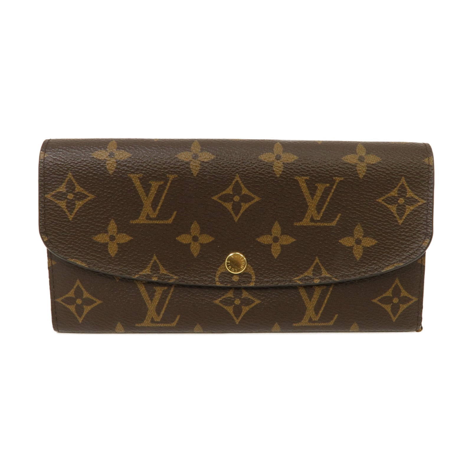 LOUIS VUITTON Monogram Emilie Wallet金扣長錢包啡色