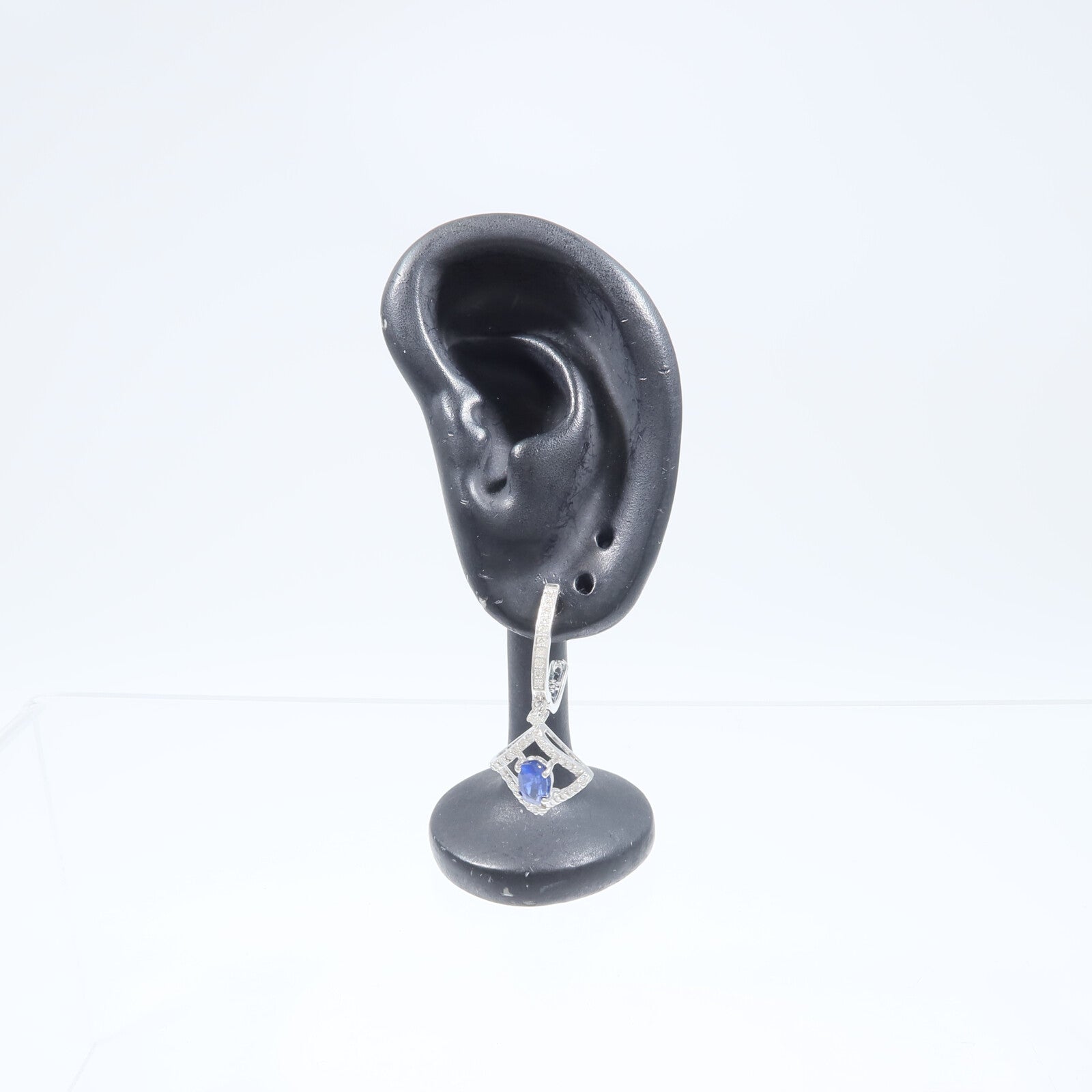 JEWELRY 18K白金Sapphire Diamond Earrings藍寶石/鑽石耳環