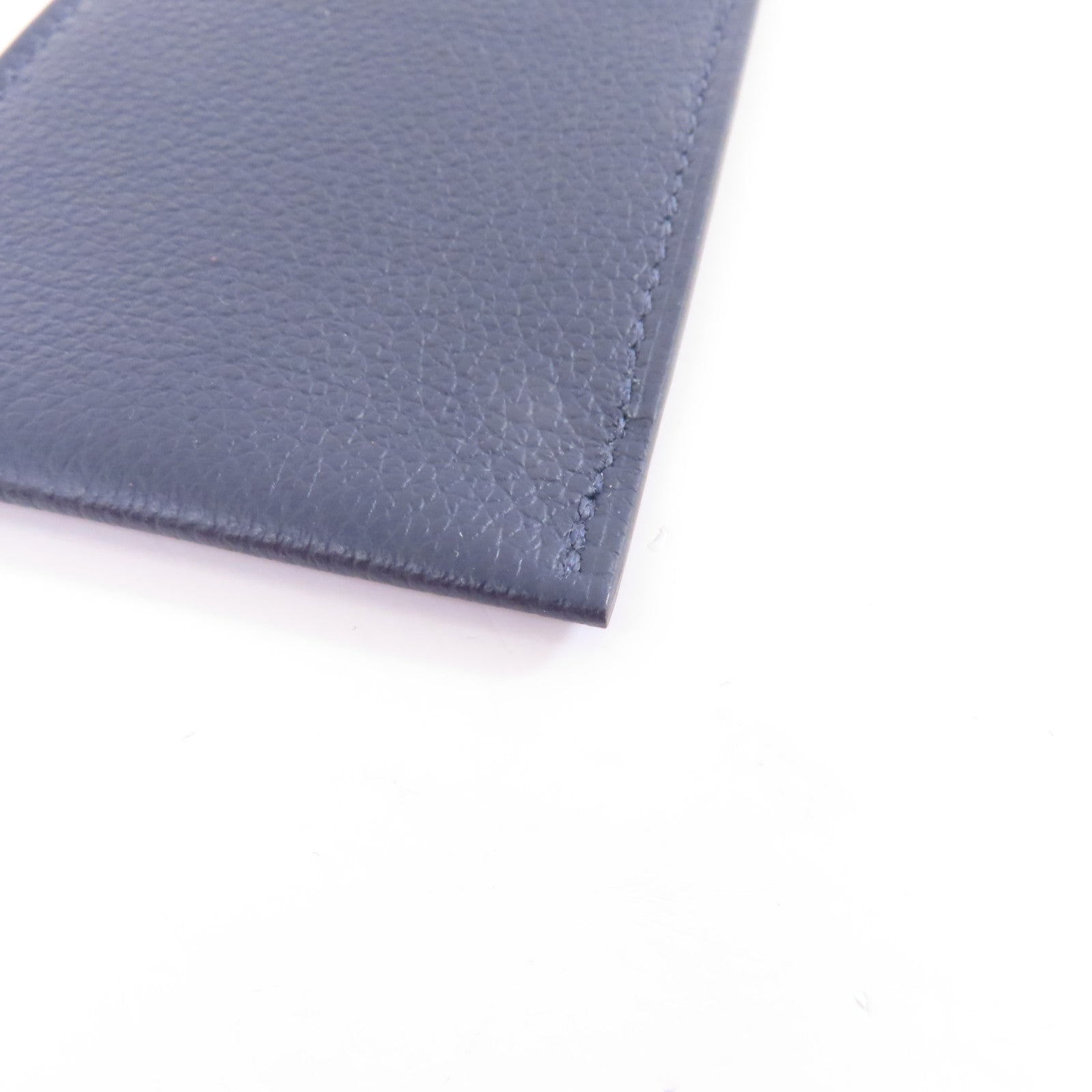 HERMES Clemence皮革Card Case卡片套藍色/灰色