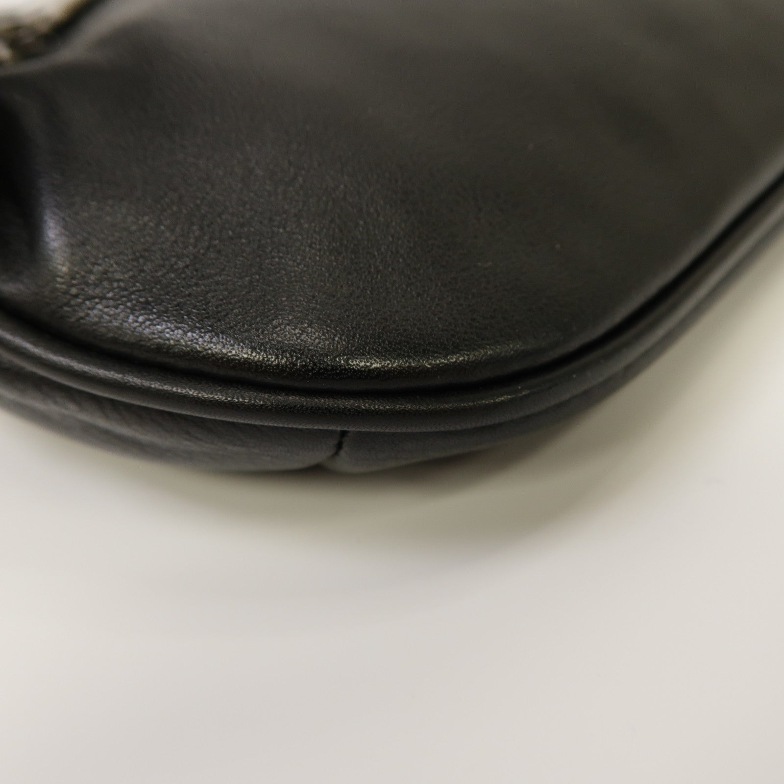 SAINT LAURENT 牛皮皮革Waist Bag銀扣腰包黑色