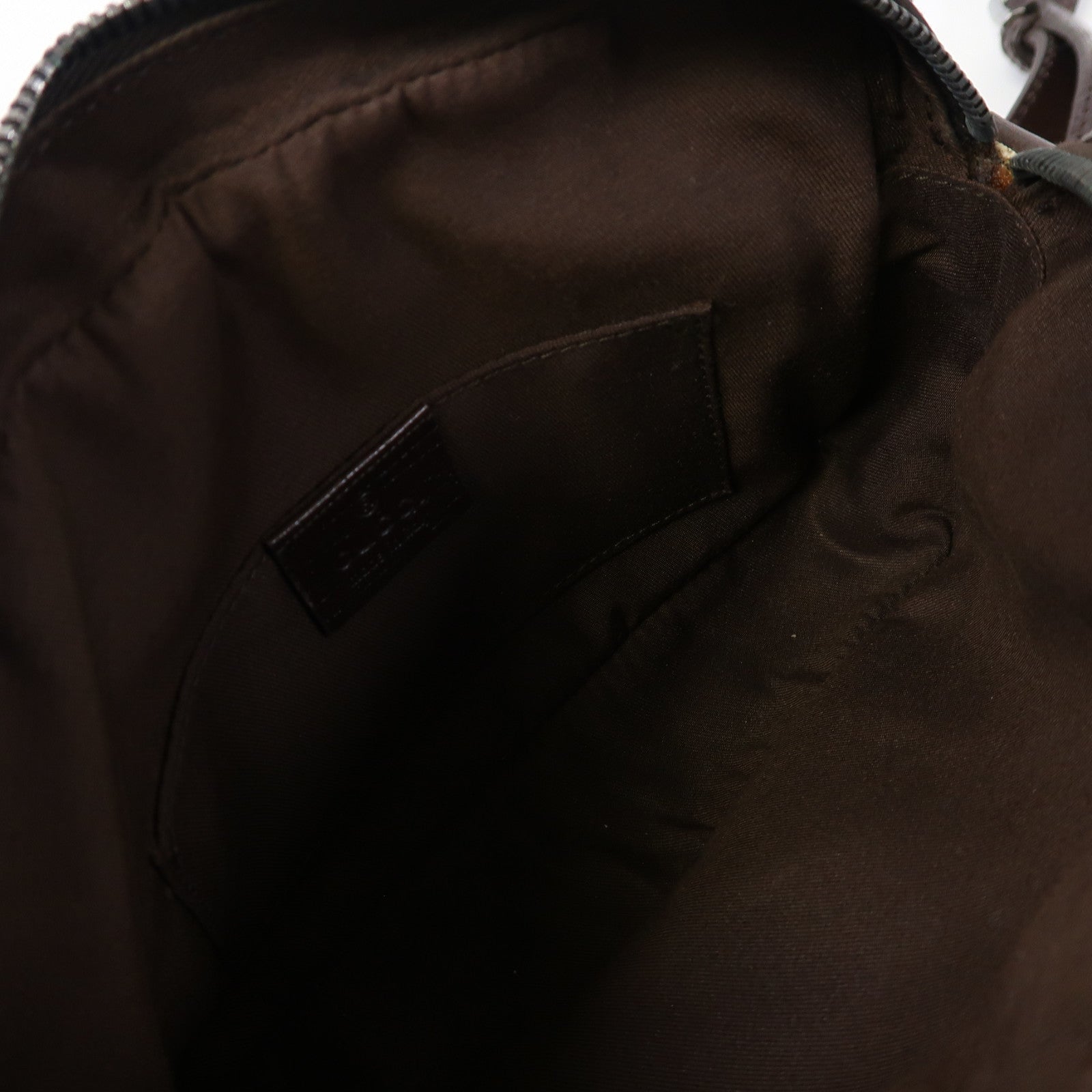 GUCCI 塗層帆布Shoulder Bag銀扣肩背袋啡色
