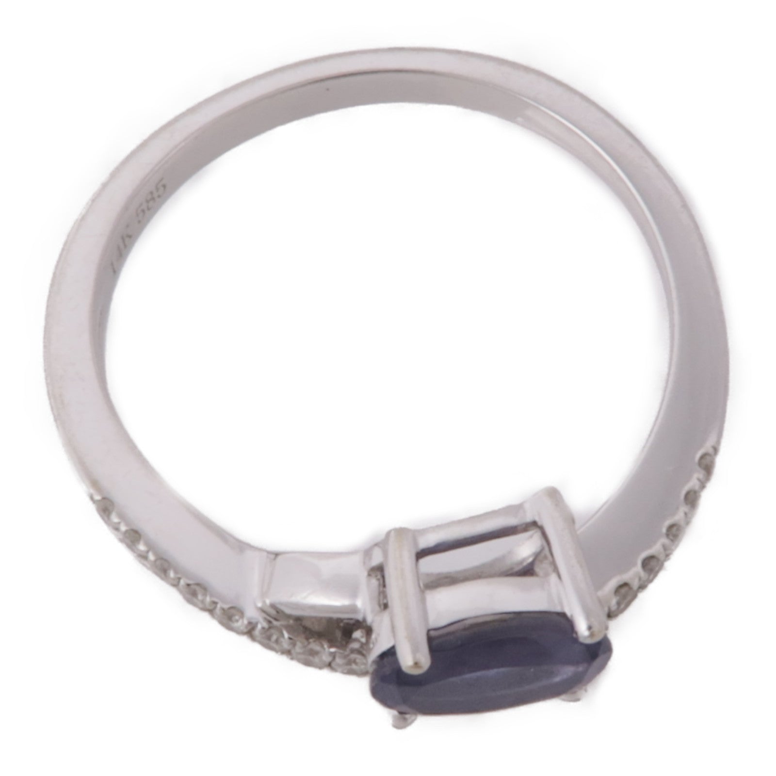 JEWELRY 14K白金Tanzanite/Diamond Ring坦桑石/鑽石戒指US#6.75