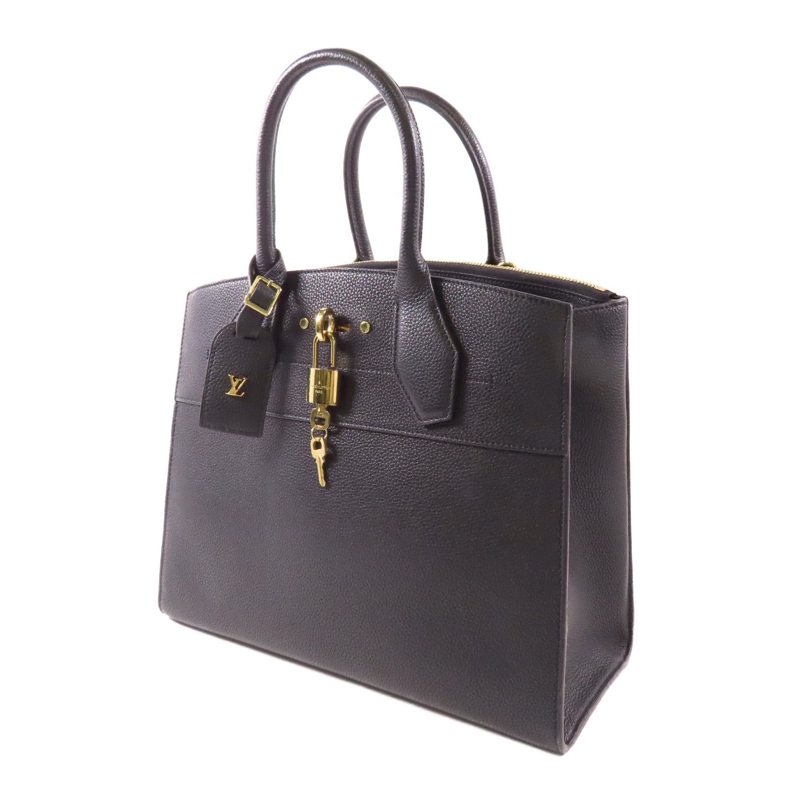 LOUIS VUITTON 皮革City Steamer MM金扣手挽肩背兩用袋