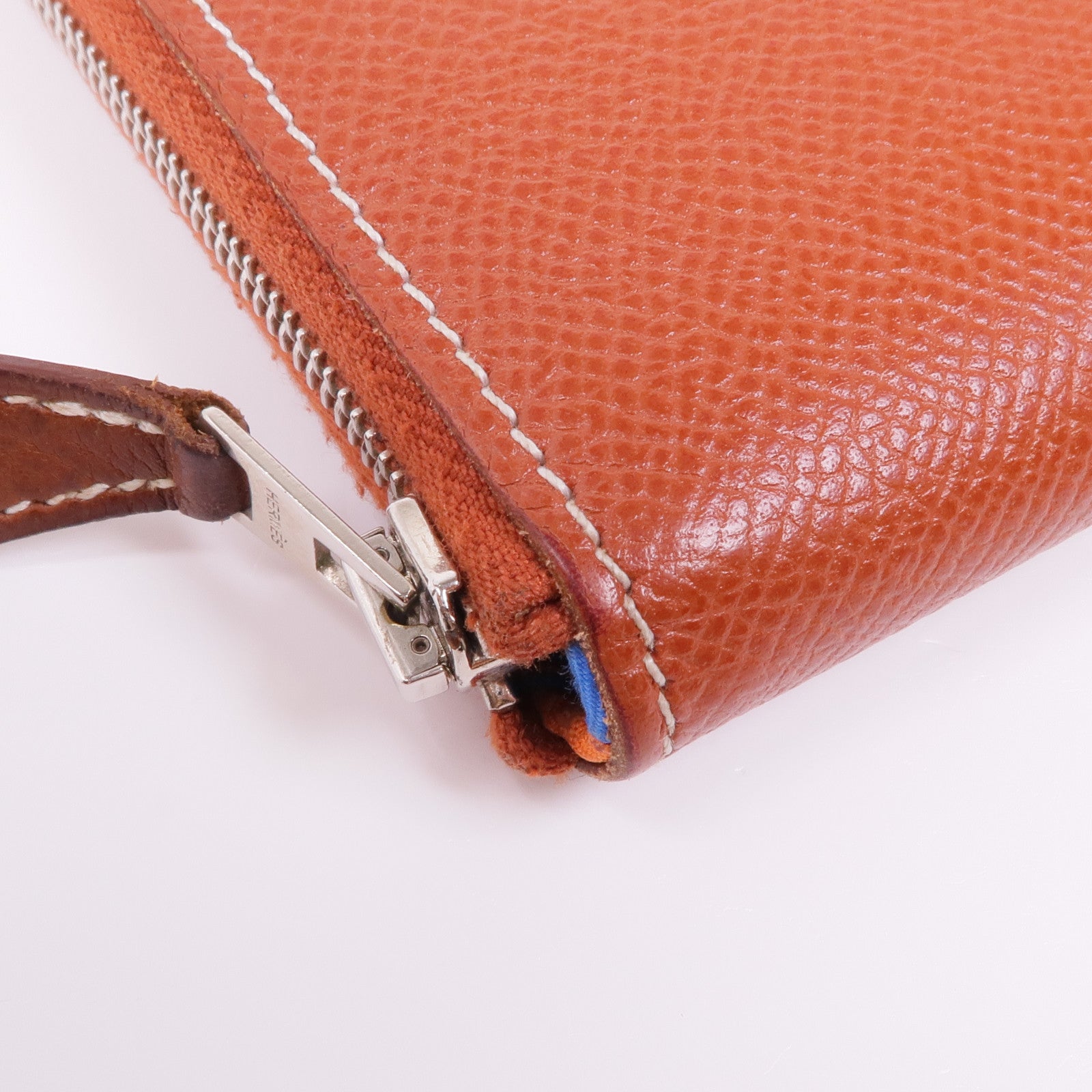HERMES Epsom皮革Silk'In Wallet銀扣長錢包Brique