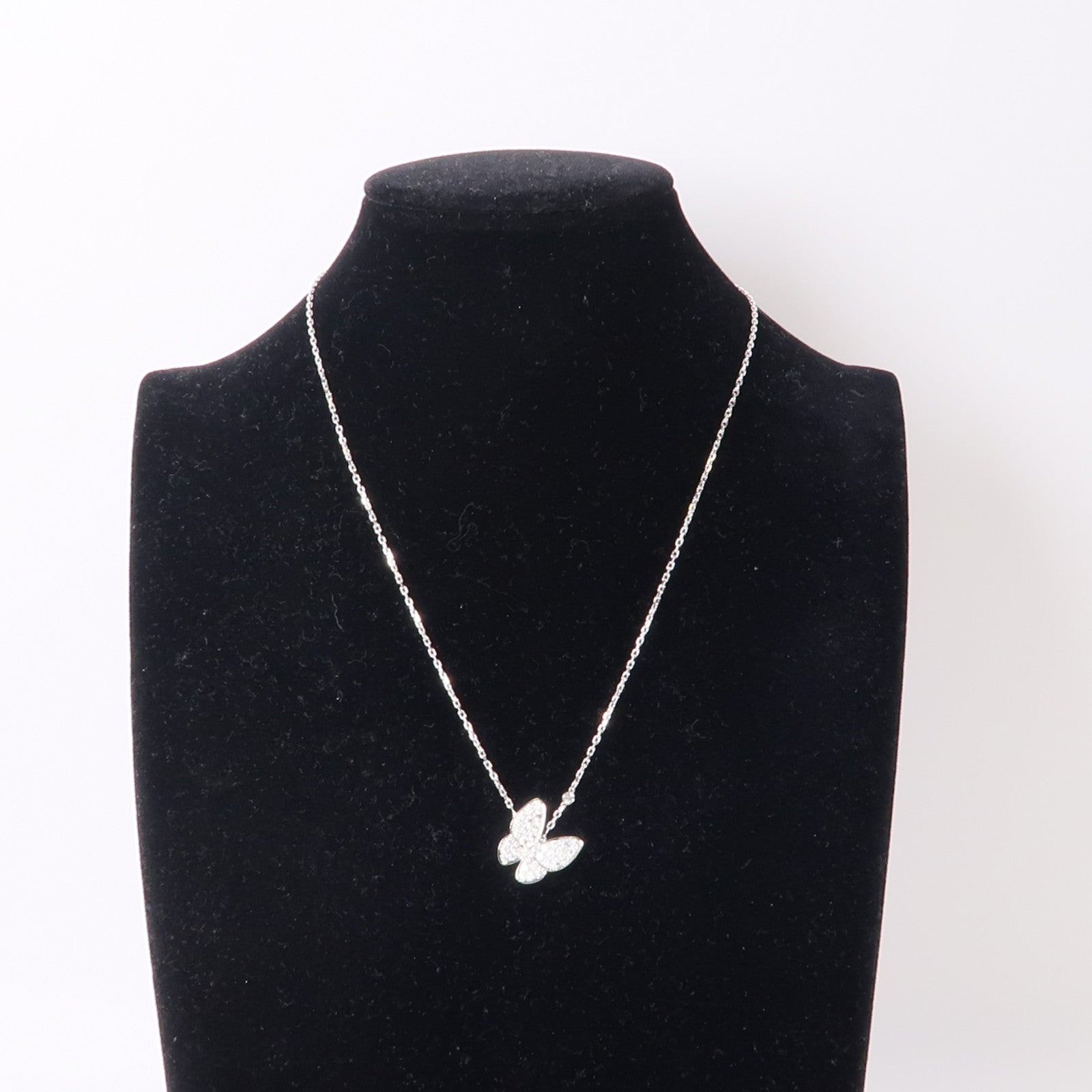 Van Cleef & Arpels Two Butterfly Pendant Necklace VCARO3M400 18K Gold Diamond