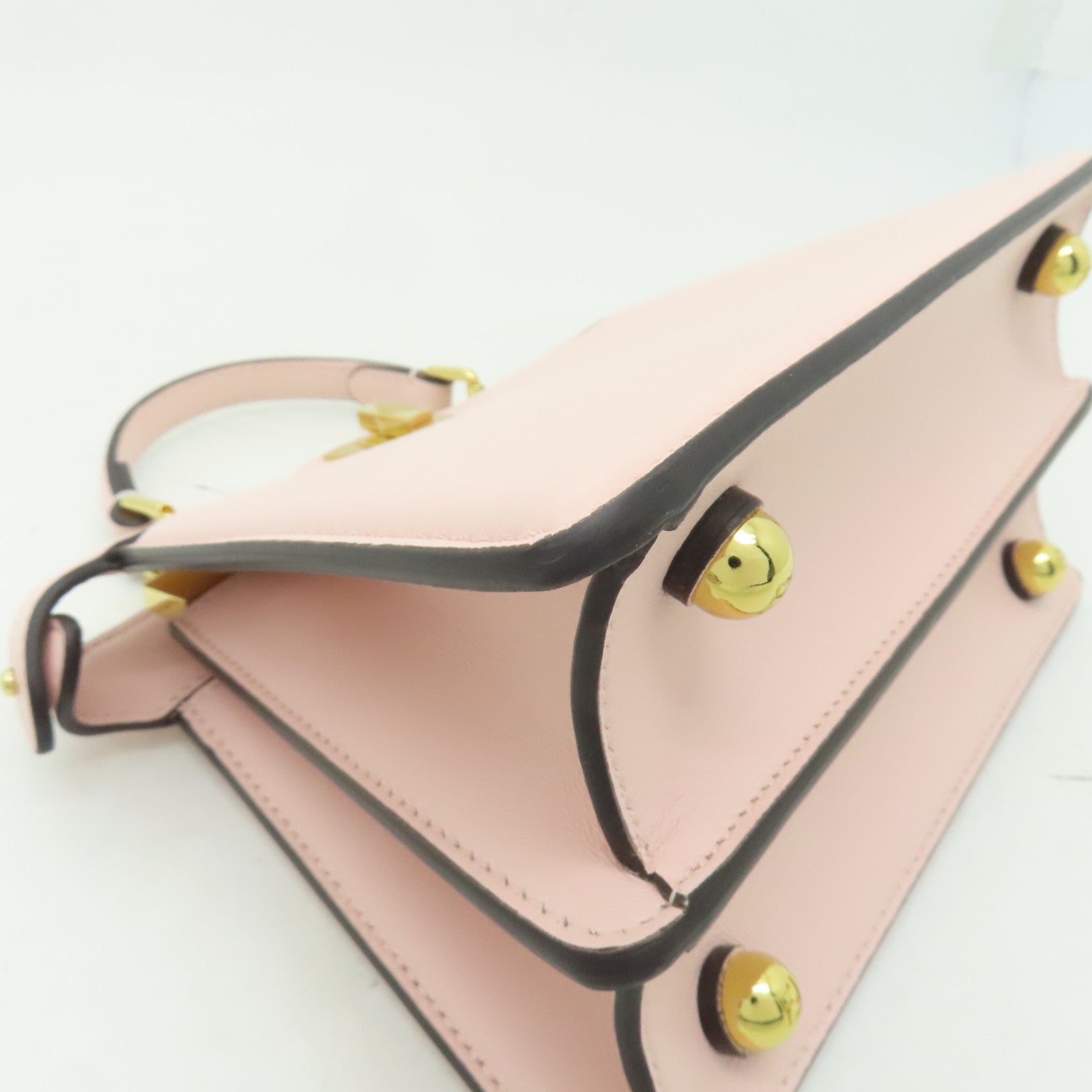FENDI 【激減優惠】牛皮皮革Peekaboo Iseeu Small金扣手挽肩背兩用袋粉紅色