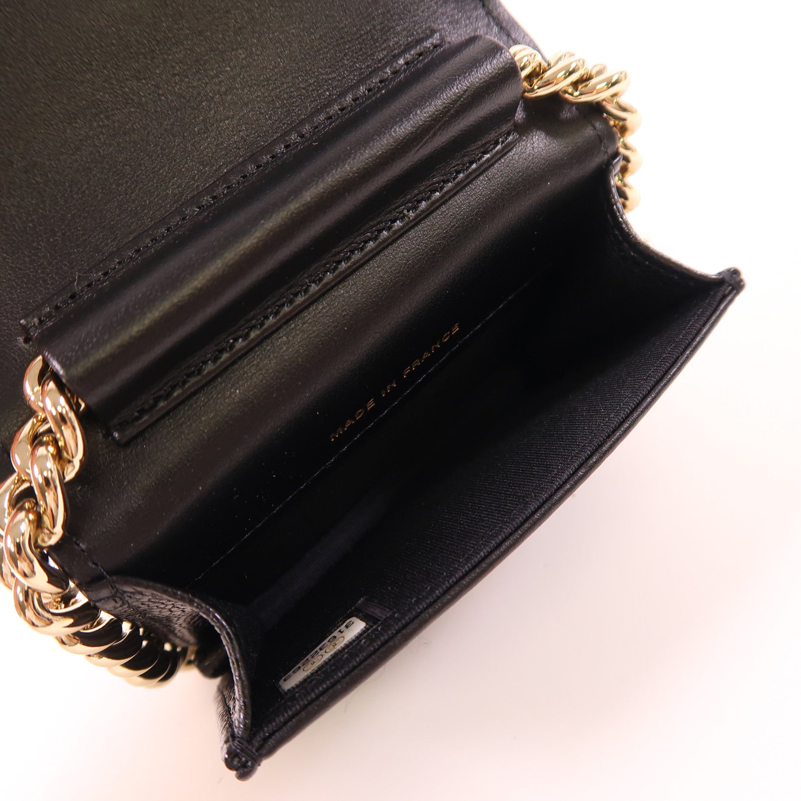 CHANEL CC GHW Boy Chain Shoulder Bag Calfskin Leather Black