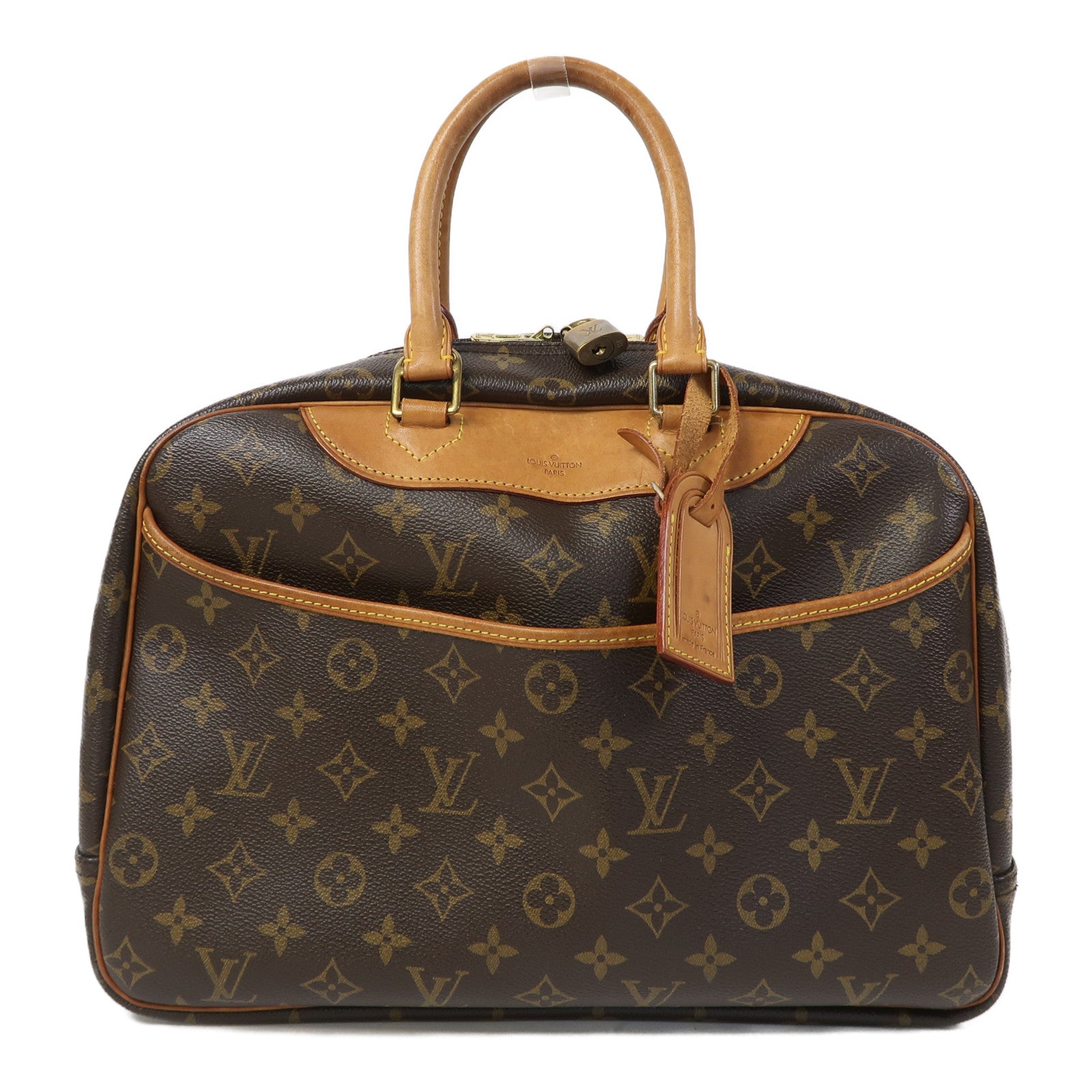 LOUIS VUITTON 【激減優惠】Monogram Deauville金扣手挽袋啡色