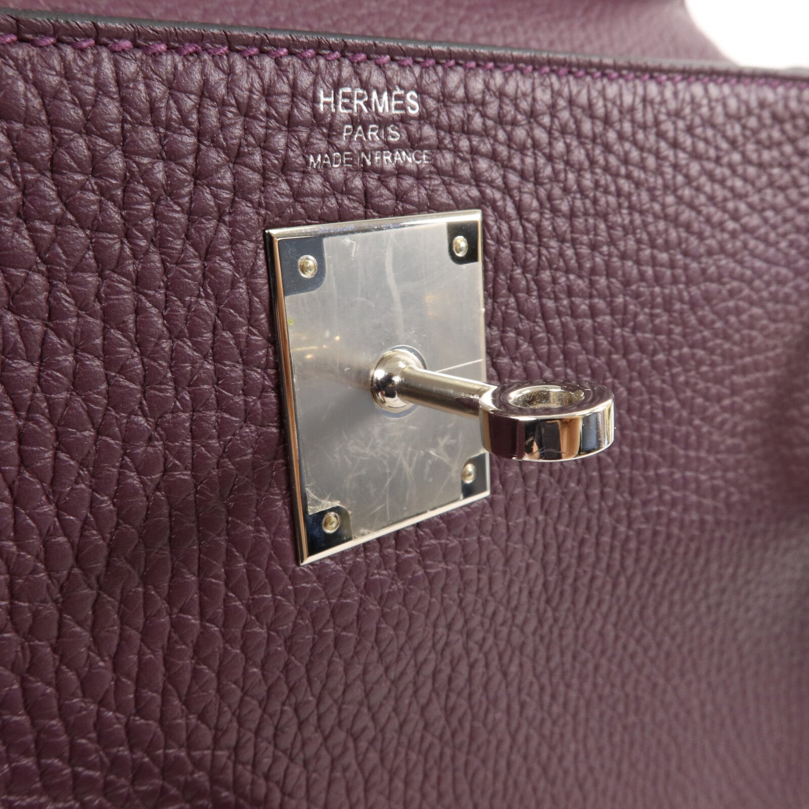 HERMES Togo皮革Kelly 28手挽肩背兩用袋Cassis