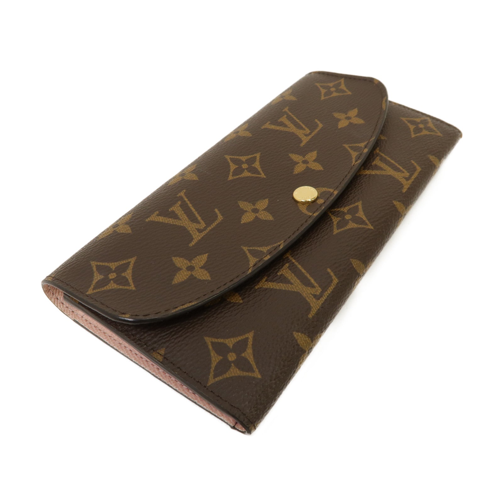 LOUIS VUITTON Monogram Emilie Wallet金扣長錢包啡色