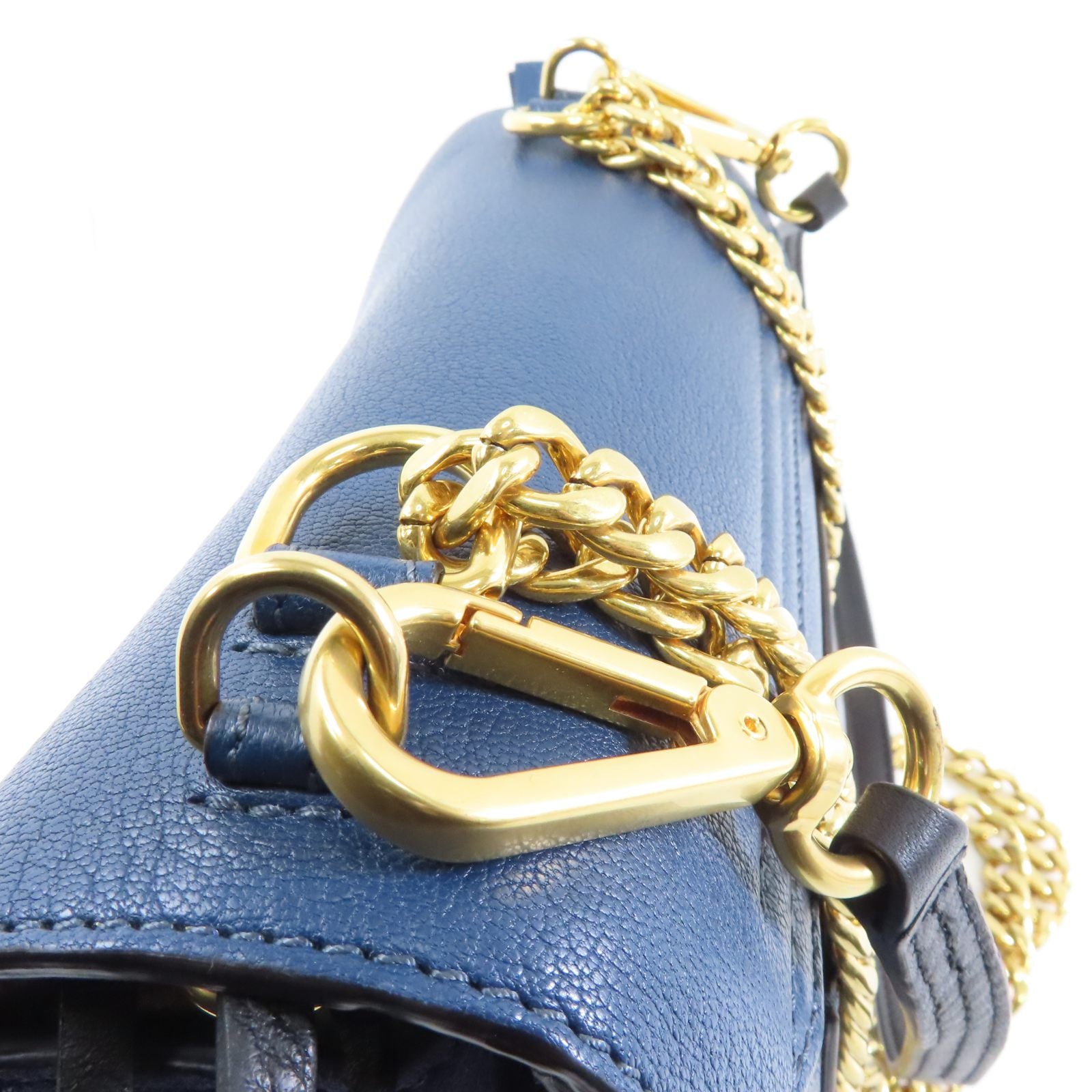 Chloe 【激減優惠】牛皮皮革Sacs Porte Epau金扣手挽肩背兩用袋藍色