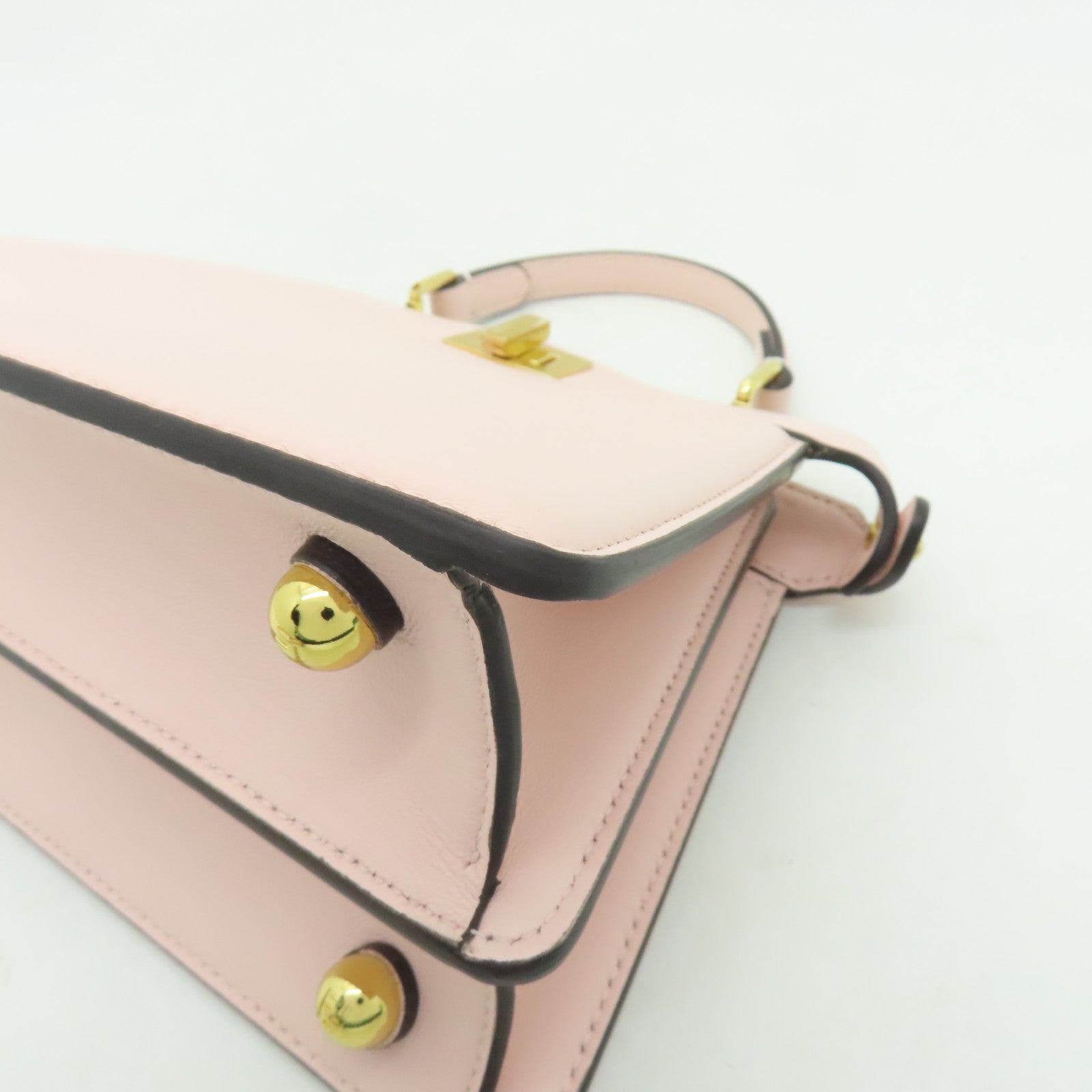 FENDI 【激減優惠】牛皮皮革Peekaboo Iseeu Small金扣手挽肩背兩用袋粉紅色