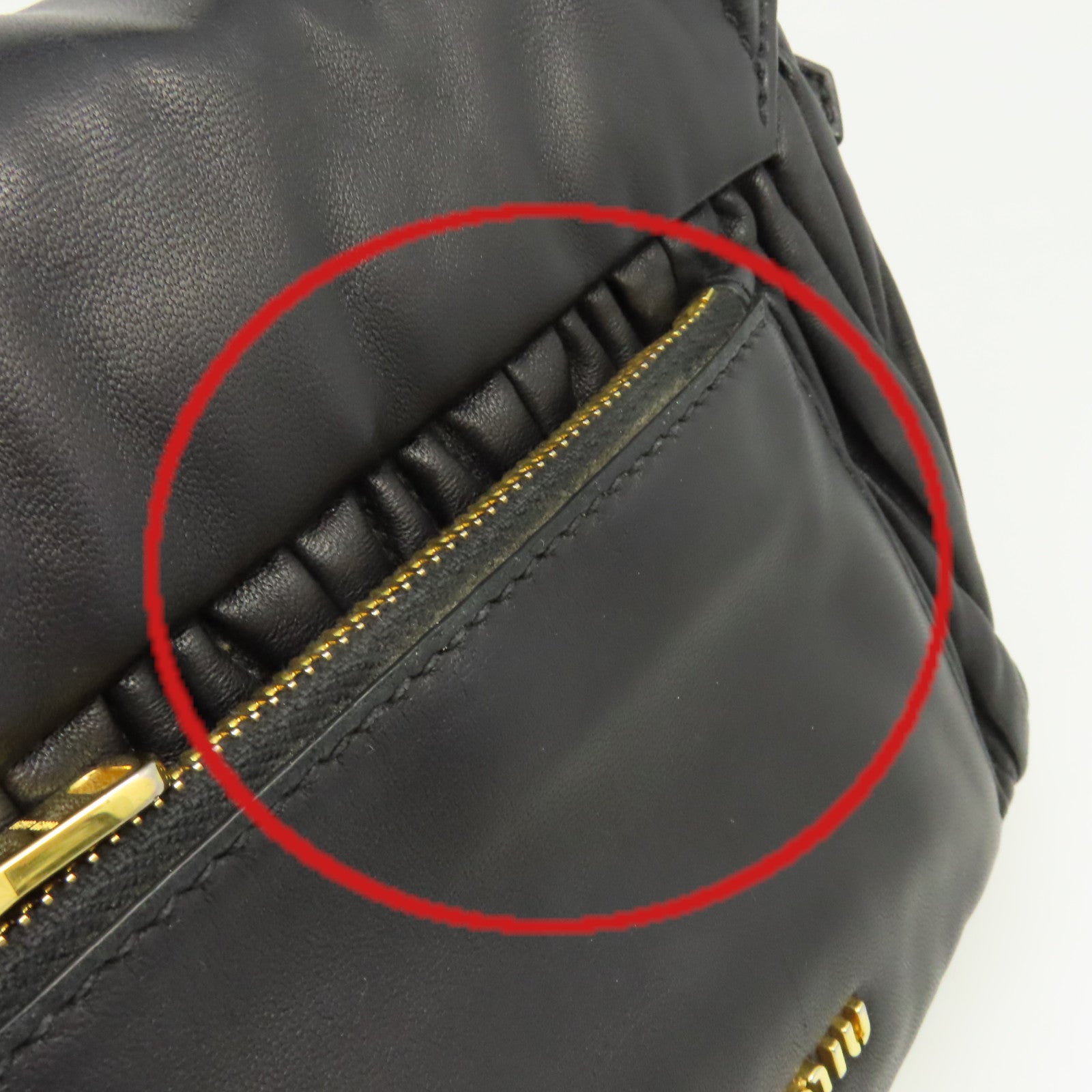 Miu Miu 牛皮皮革2Way Shoulder Bag金扣手挽肩背兩用袋黑色