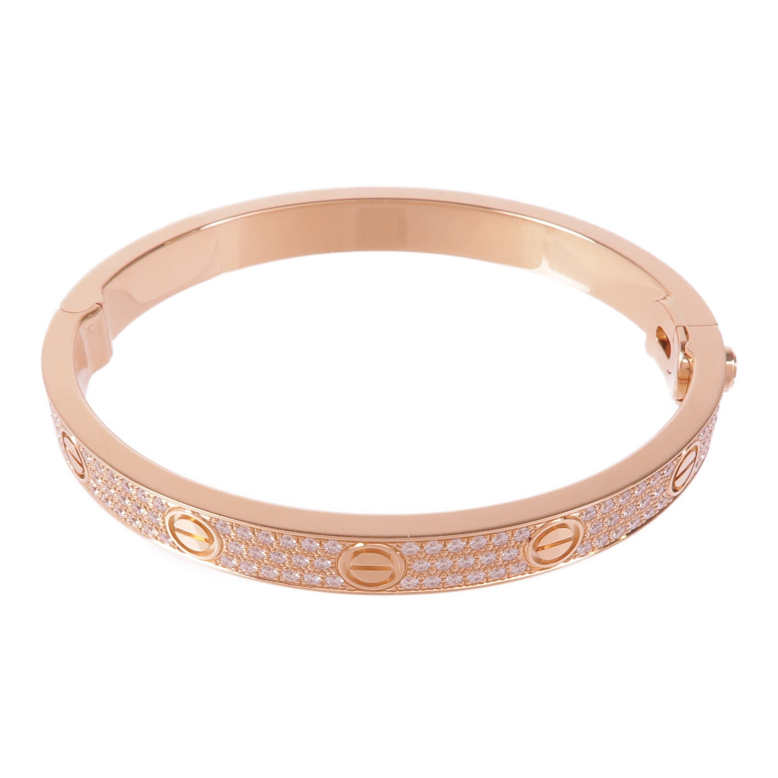 CARTIER 18K玫瑰金Love Bangle Full Diamond鑽石手鐲Cartier#17