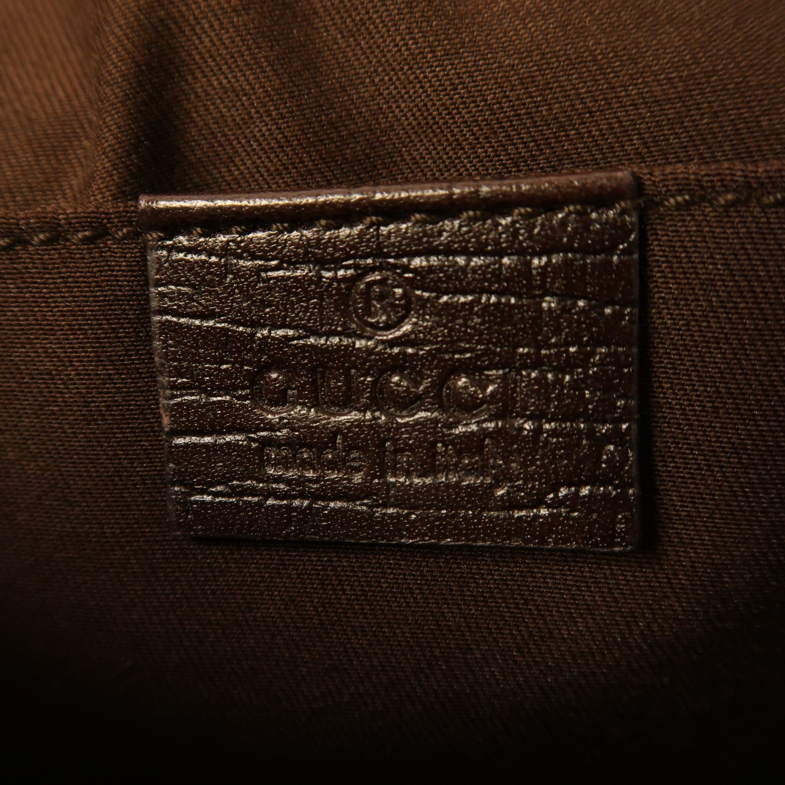 GUCCI 塗層帆布Shoulder Bag銀扣肩背袋啡色