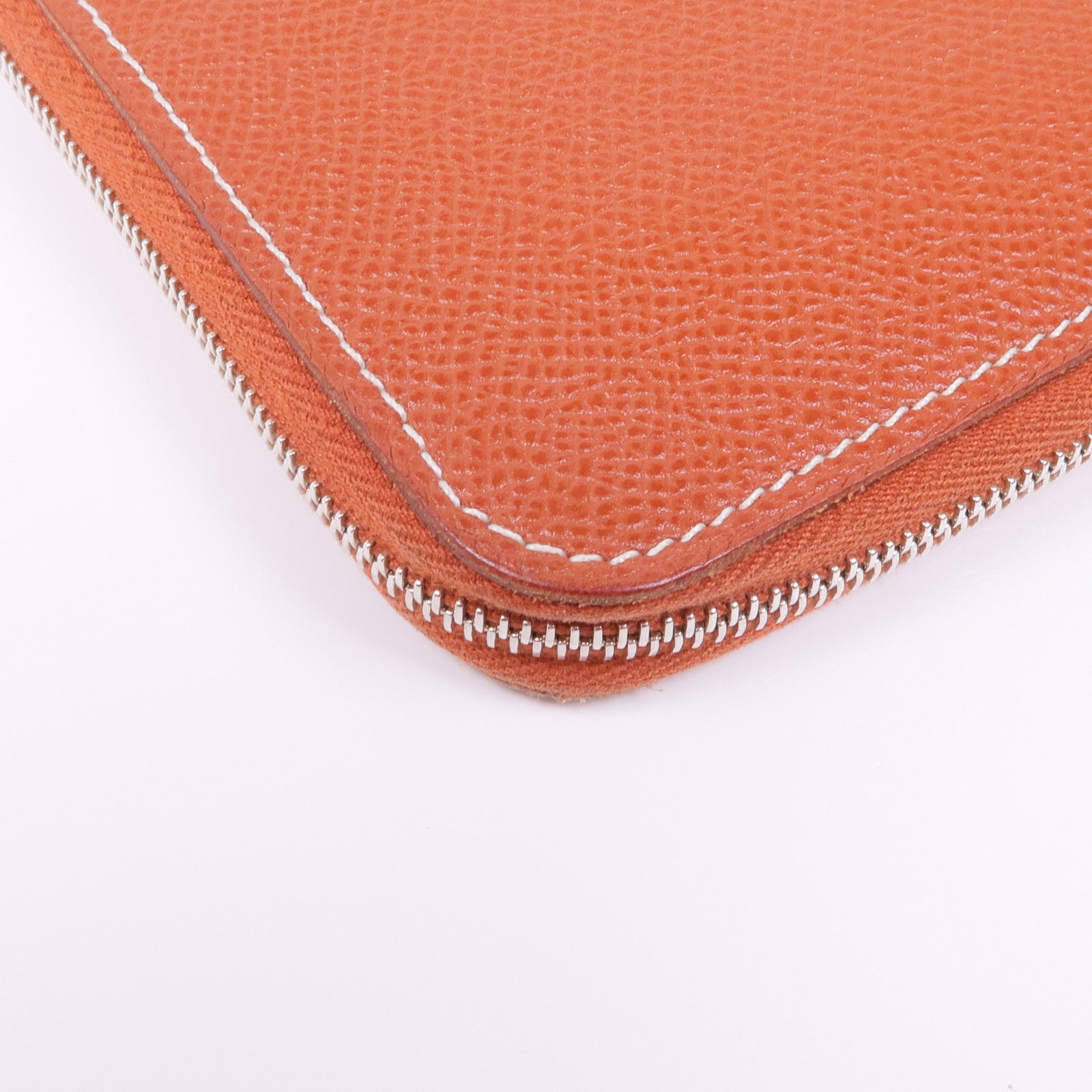 HERMES Epsom皮革Silk'In Wallet銀扣長錢包Brique