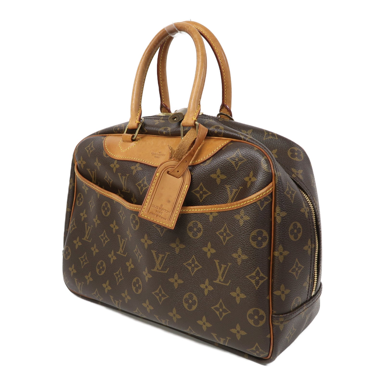 LOUIS VUITTON 【激減優惠】Monogram Deauville金扣手挽袋啡色