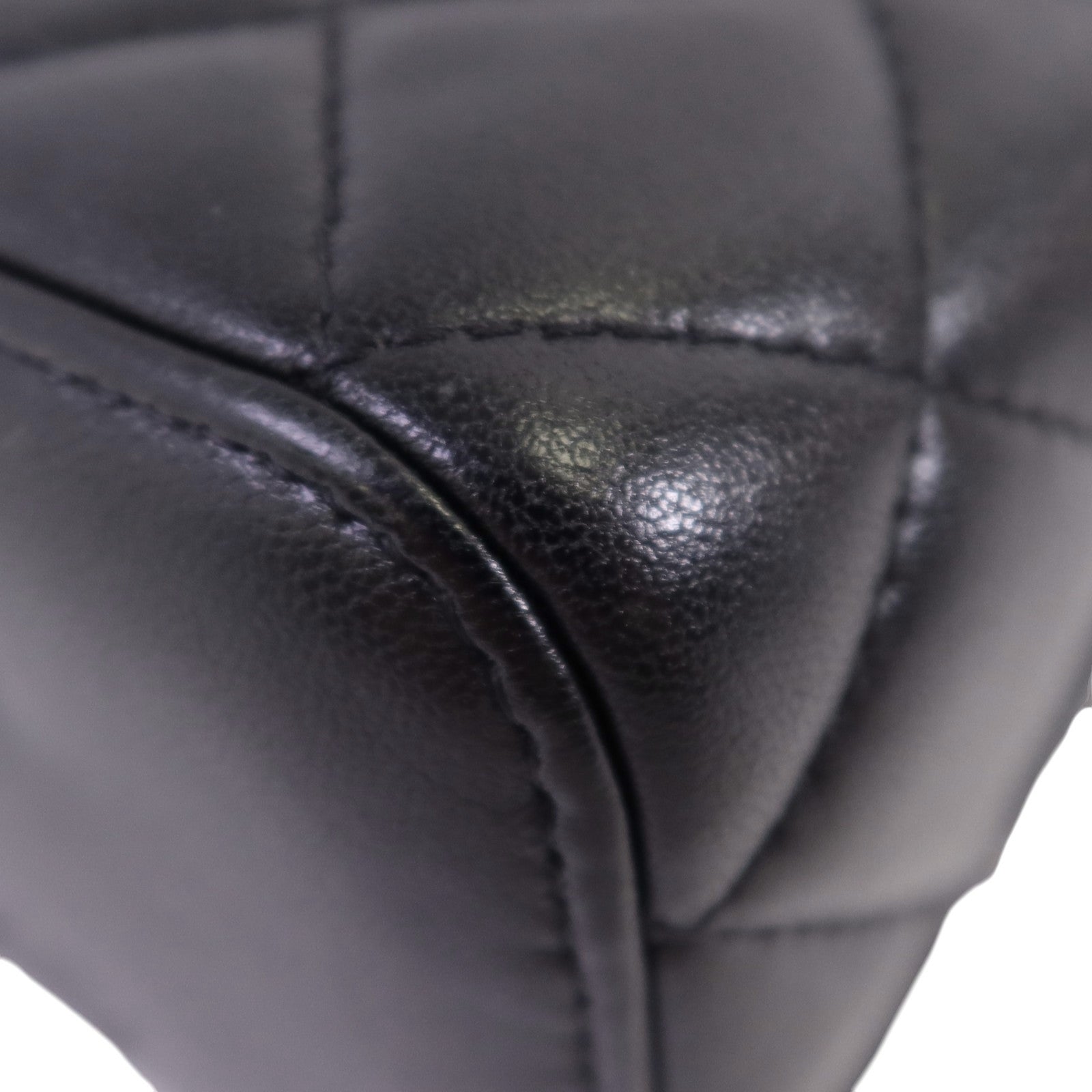 CHANEL 羊皮皮革Long Vanity Case金扣鏈帶手挽肩背兩用袋