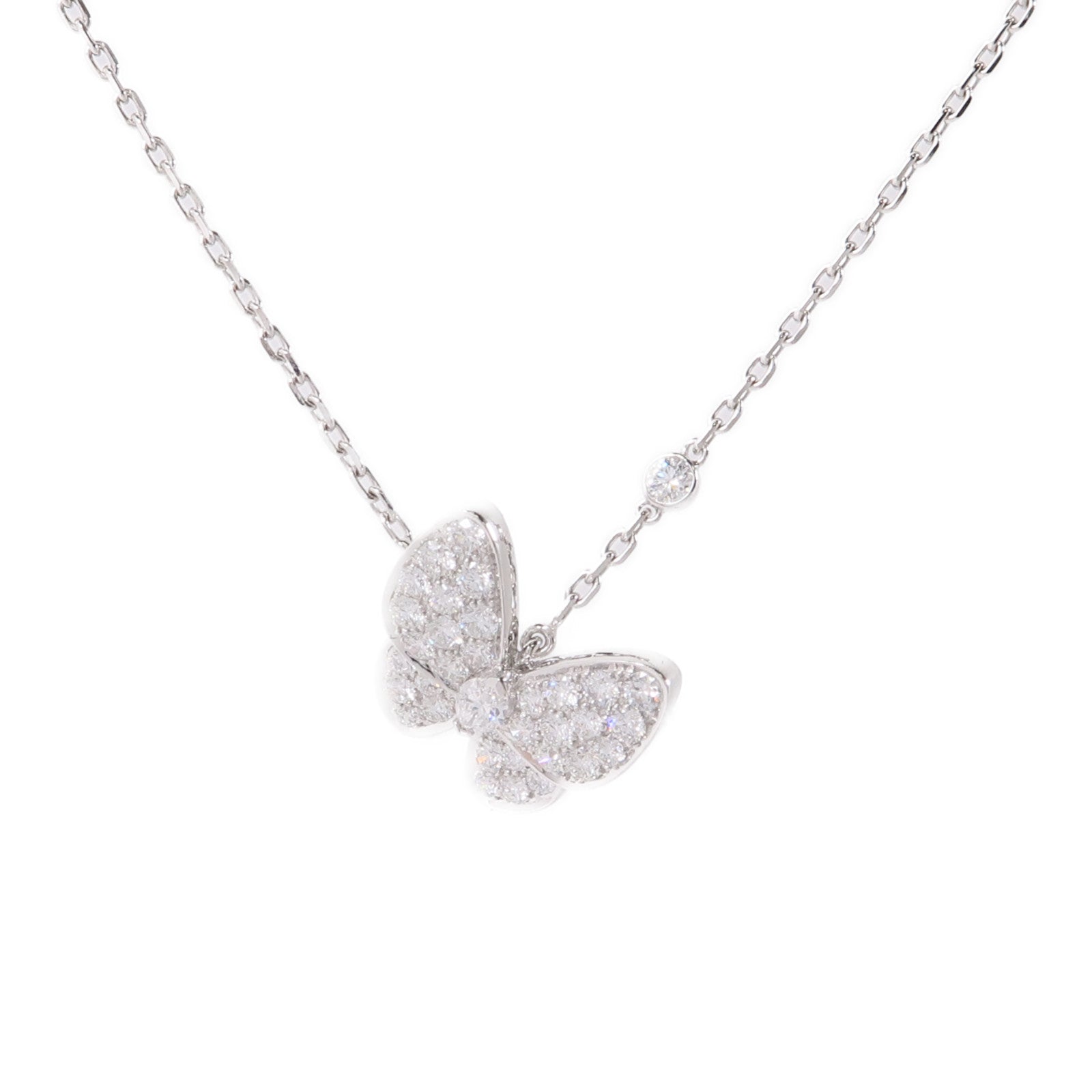 Van Cleef & Arpels【激減優惠】 18K白金Two Butterfly Pendant鑽石項鍊