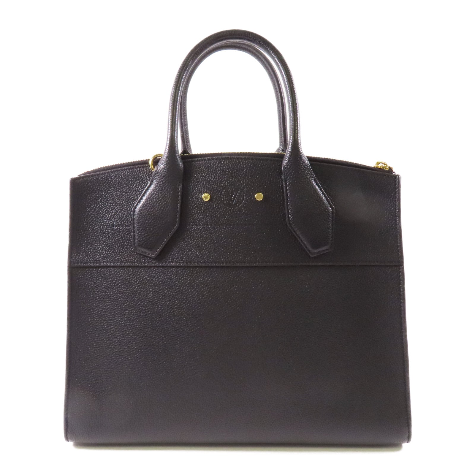 LOUIS VUITTON 皮革City Steamer MM金扣手挽肩背兩用袋