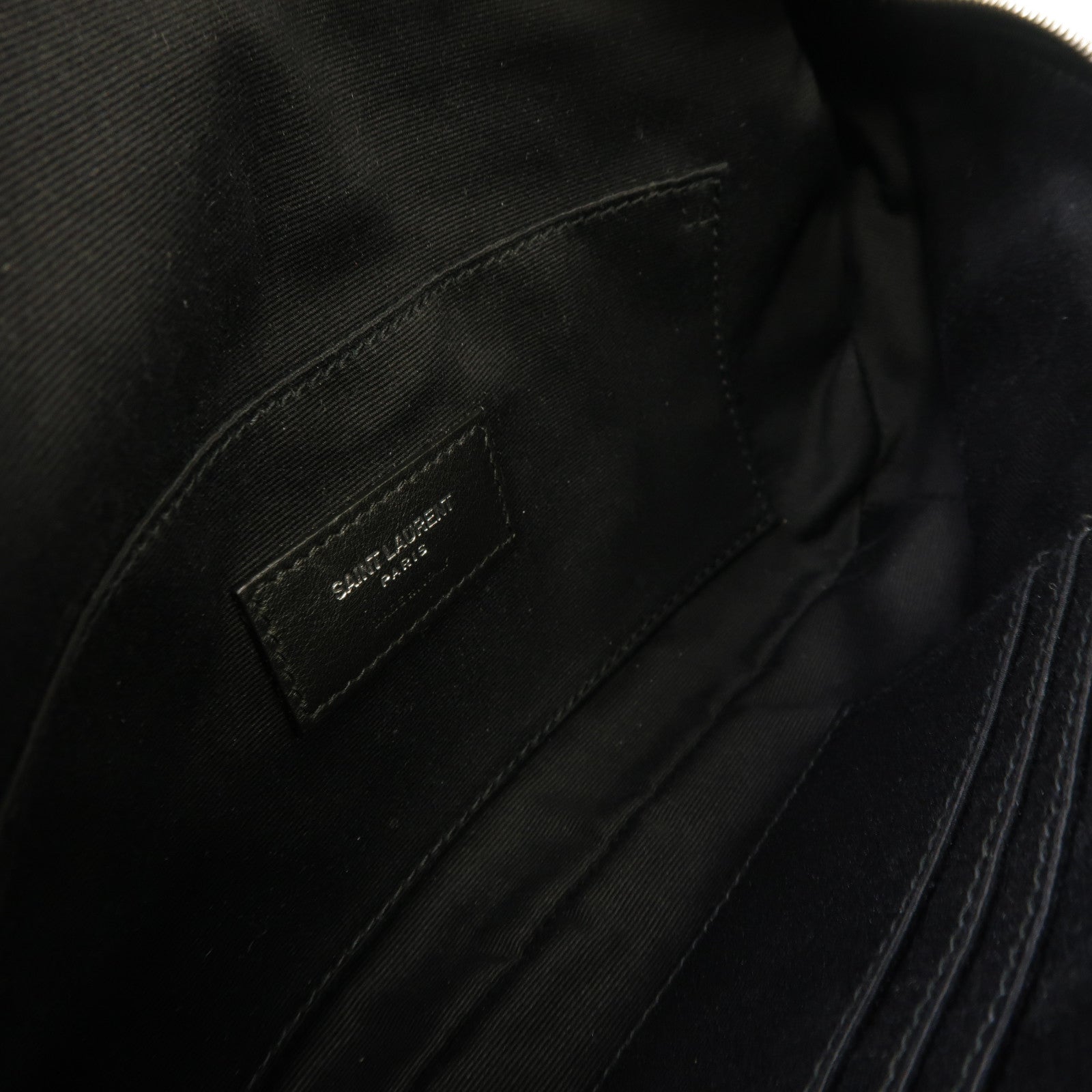 SAINT LAURENT 牛皮皮革Waist Bag銀扣腰包黑色