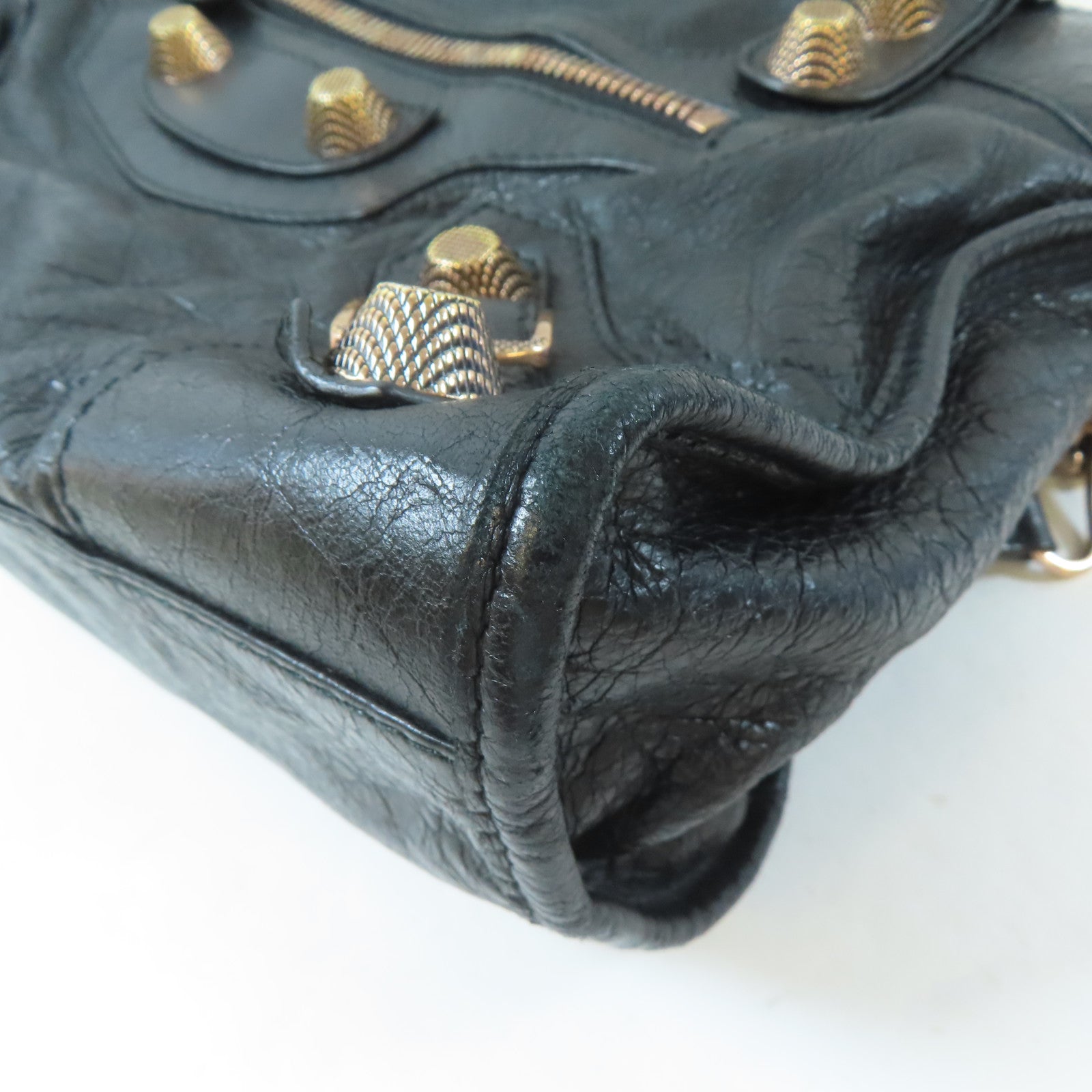 BALENCIAGA 牛皮皮革Giant City金扣手挽肩背兩用袋黑色