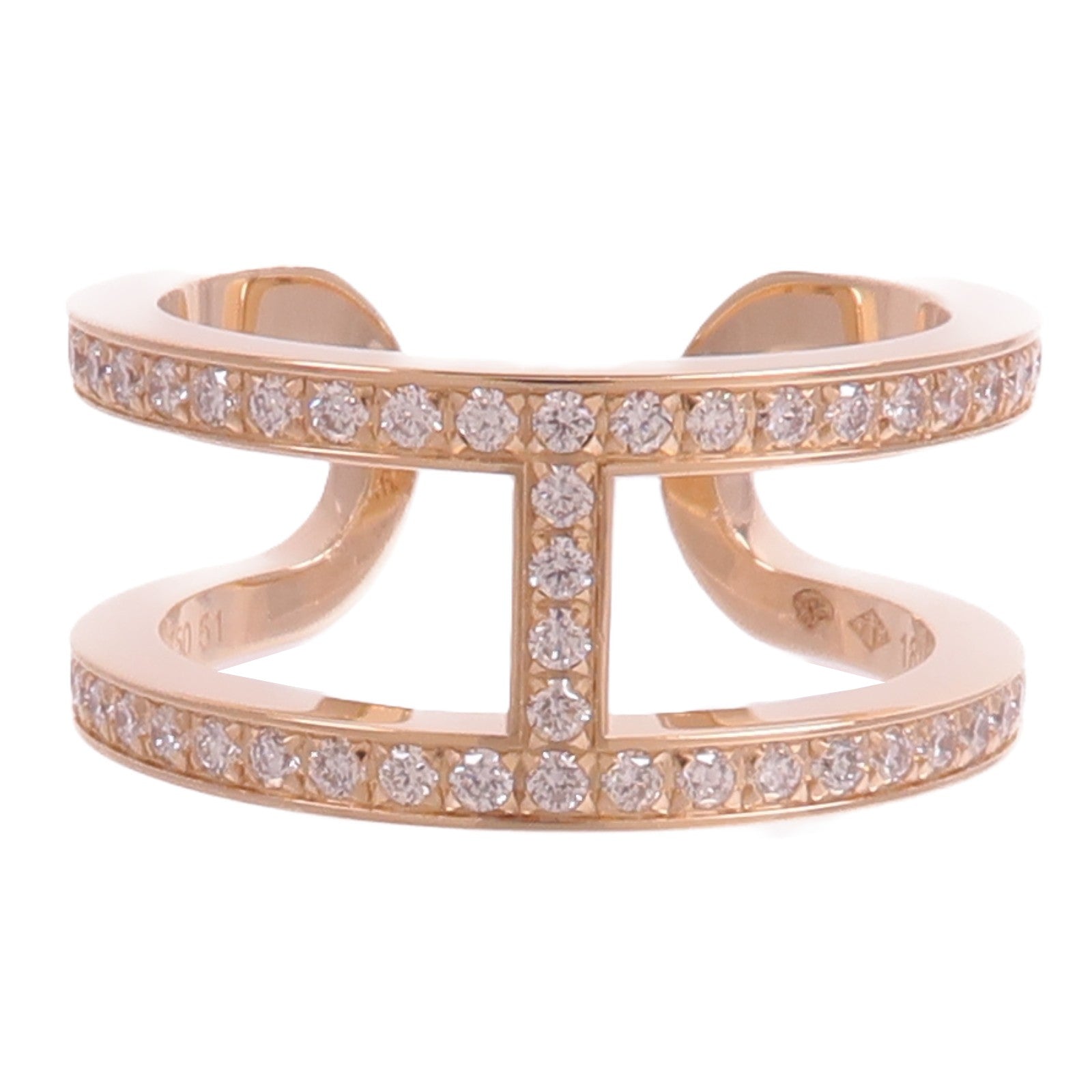 HERMES 18K玫瑰金Ever Chaine d'ancre Ring戒指