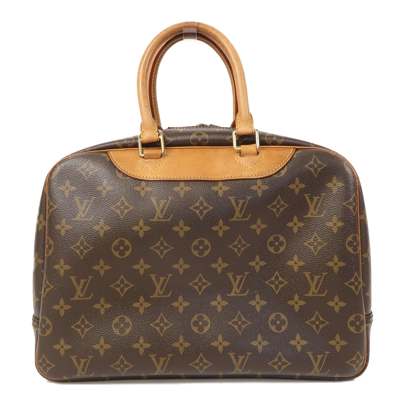 LOUIS VUITTON 【激減優惠】Monogram Deauville金扣手挽袋啡色
