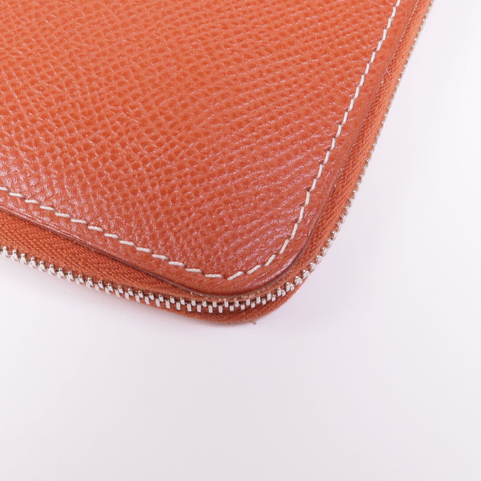 HERMES Epsom皮革Silk'In Wallet銀扣長錢包Brique