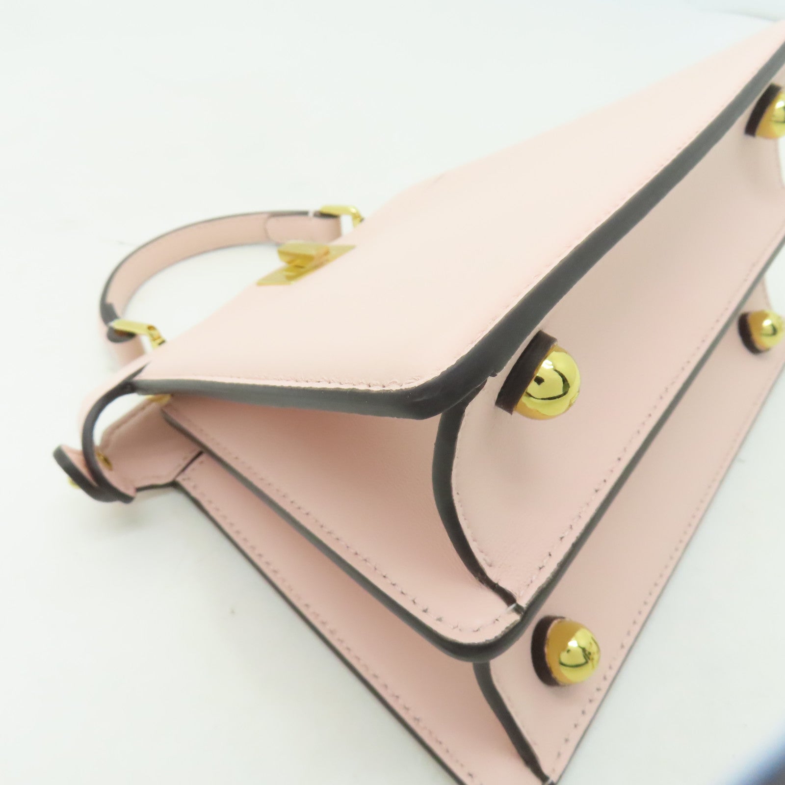 FENDI 【激減優惠】牛皮皮革Peekaboo Iseeu Small金扣手挽肩背兩用袋粉紅色