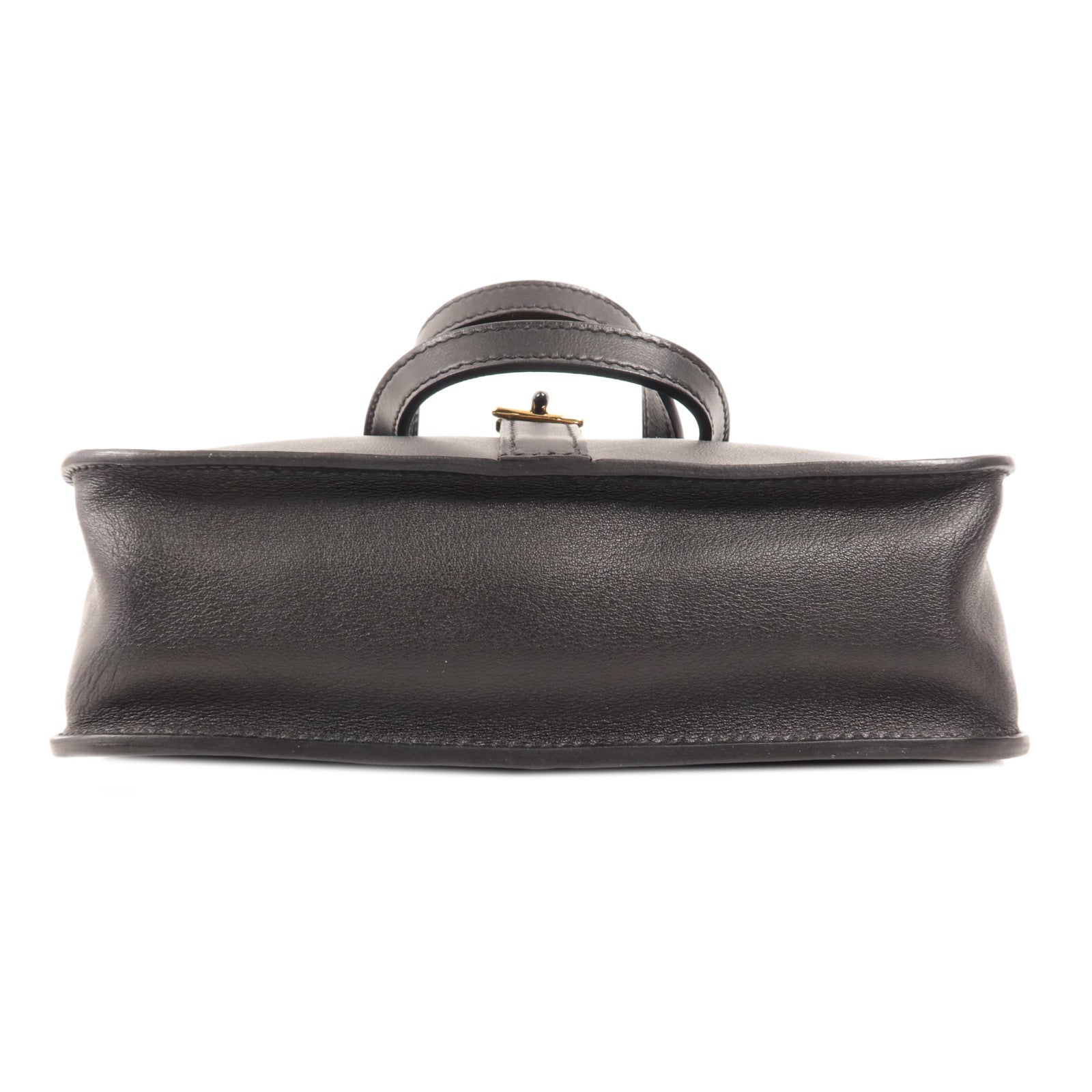 HERMES Swift皮革Halzan Mini金扣手挽肩背兩用袋Noir