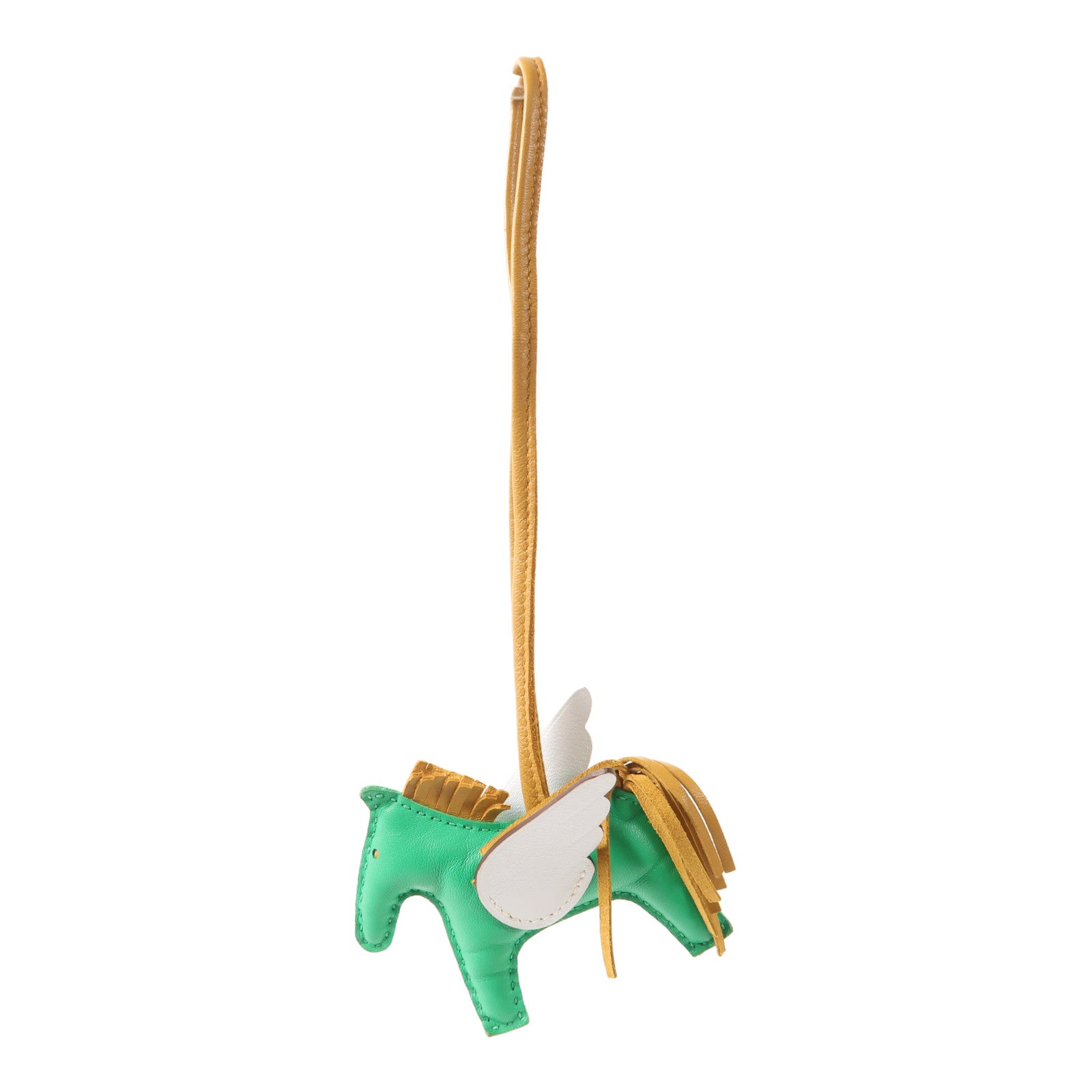 HERMES Rodeo Pegase PM Charm Swift Leather Green/Light Blue/Brown