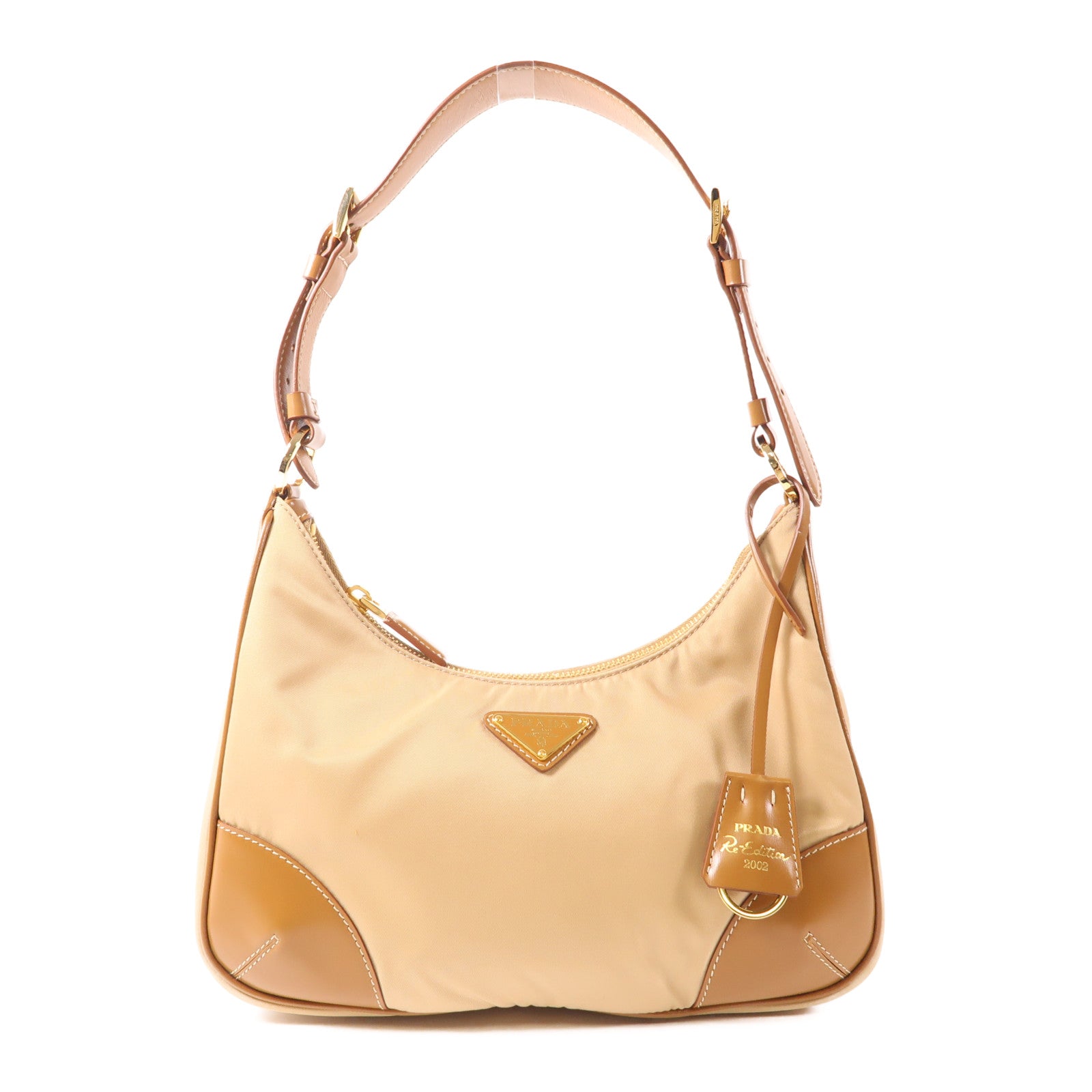 PRADA 尼龍/皮革Shoulder Bag金扣肩背袋