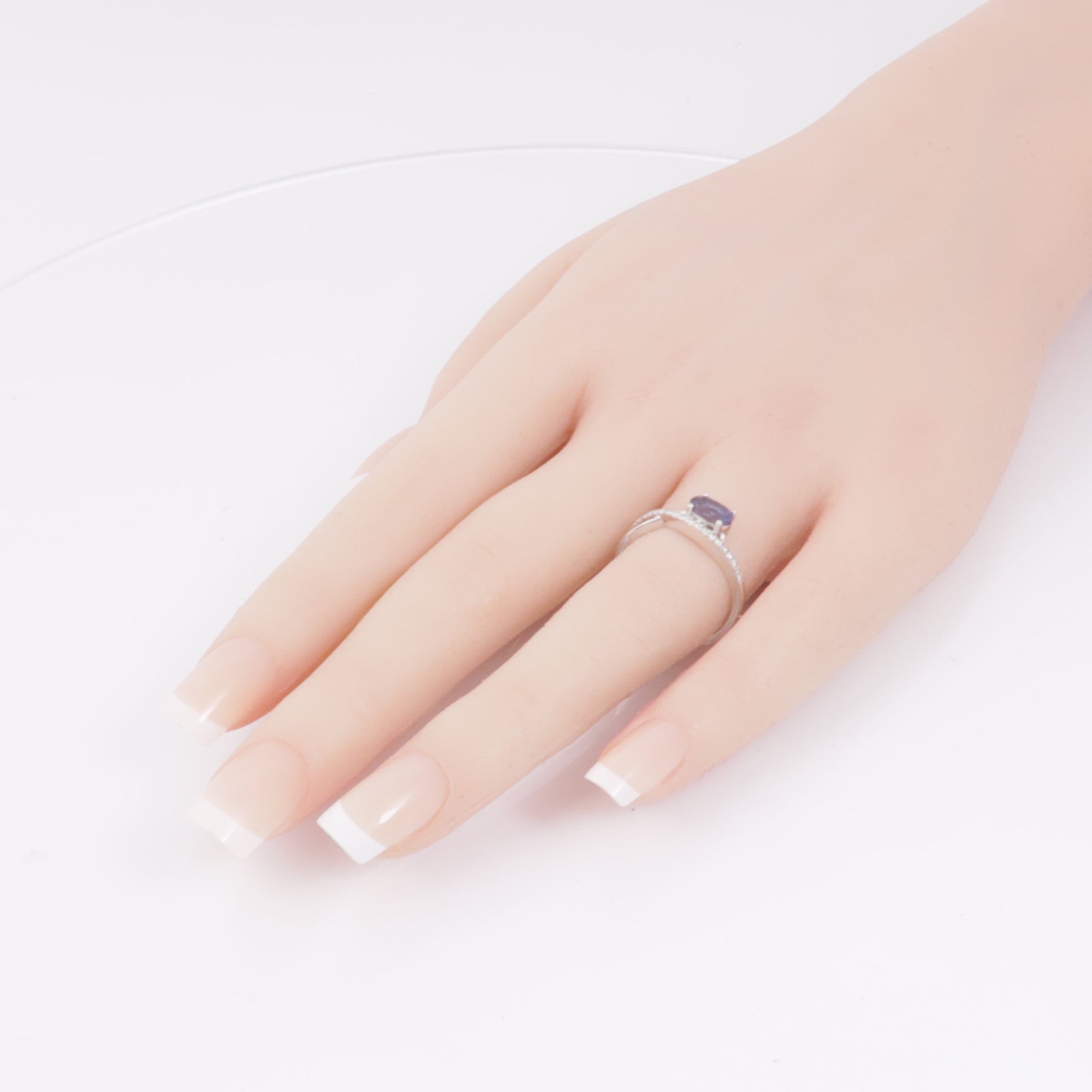 JEWELRY 14K白金Tanzanite/Diamond Ring坦桑石/鑽石戒指US#6.75