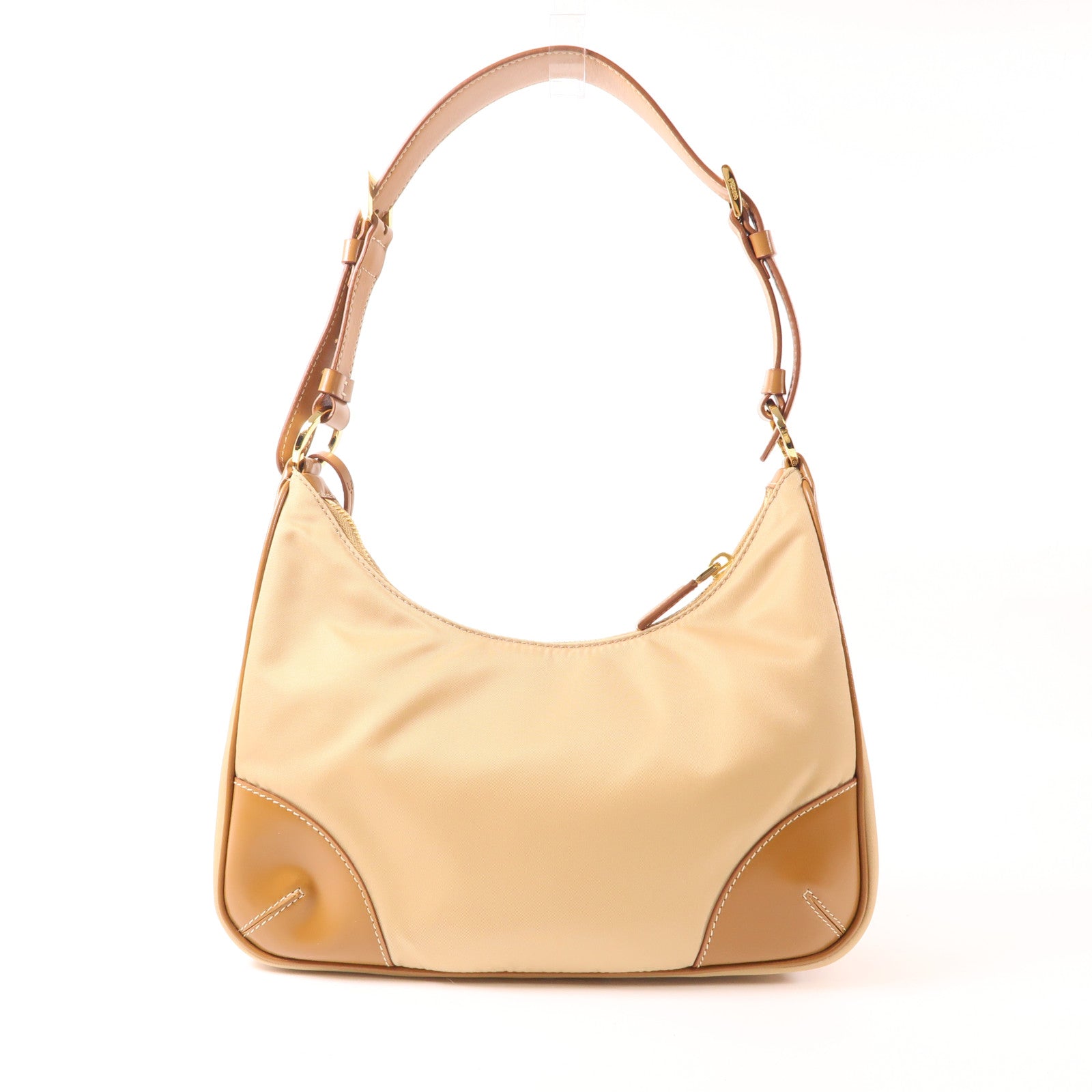 PRADA 尼龍/皮革Shoulder Bag金扣肩背袋