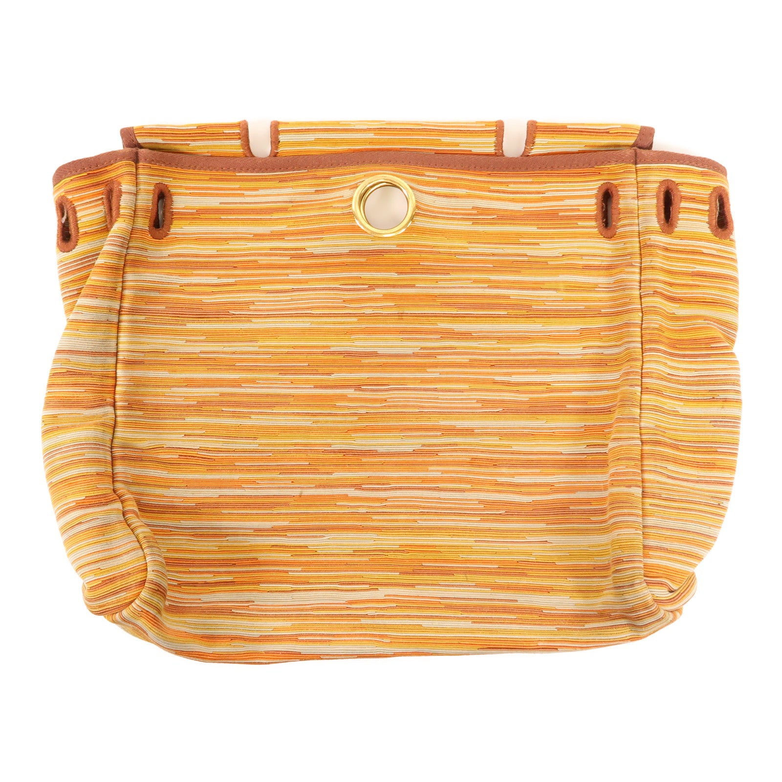 HERMES 帆布Herbag PM金扣手挽肩背兩用袋啡色