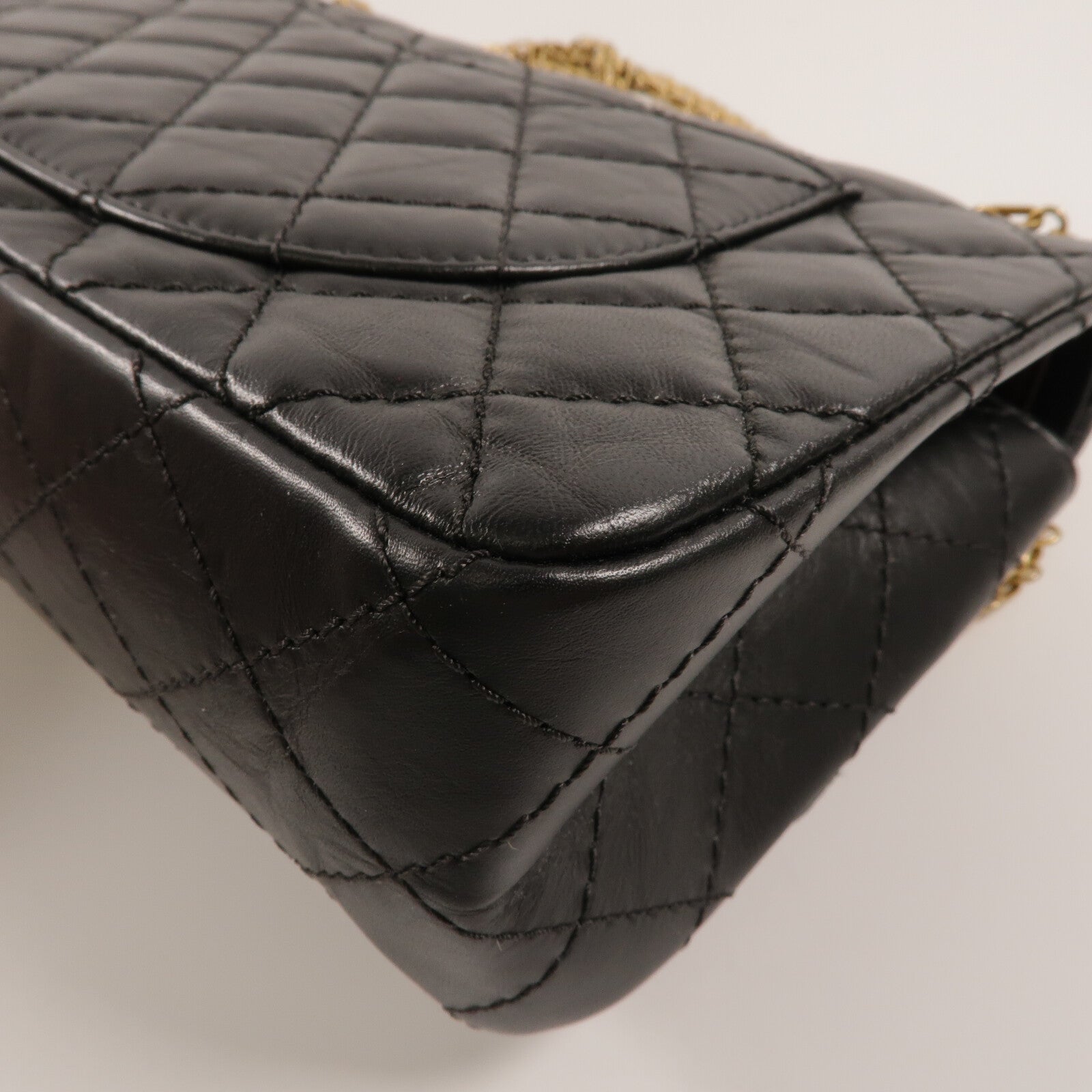 CHANEL 牛皮皮革2.55 Small鏈帶手挽肩背兩用袋
