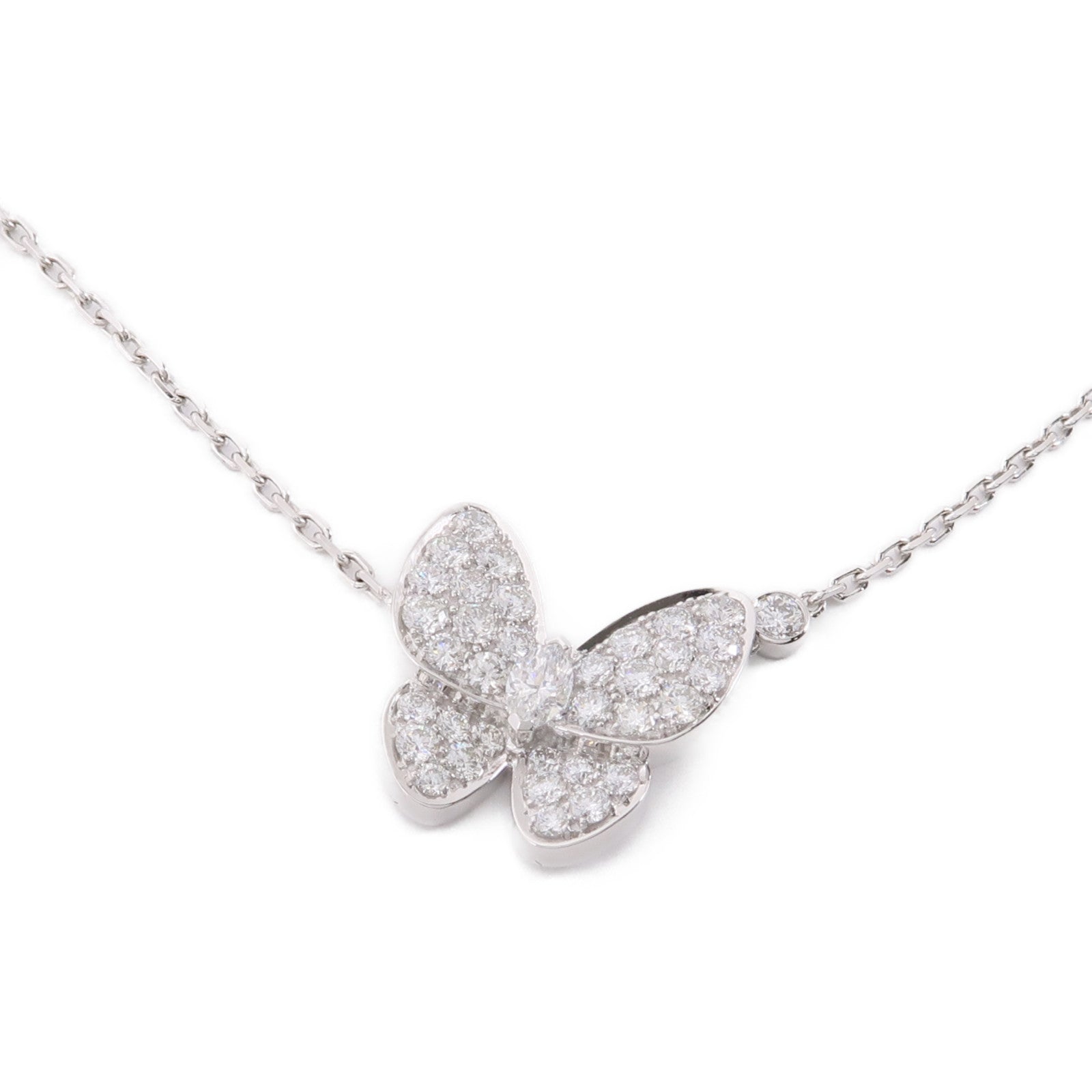 Van Cleef & Arpels【激減優惠】 18K白金Two Butterfly Pendant鑽石項鍊