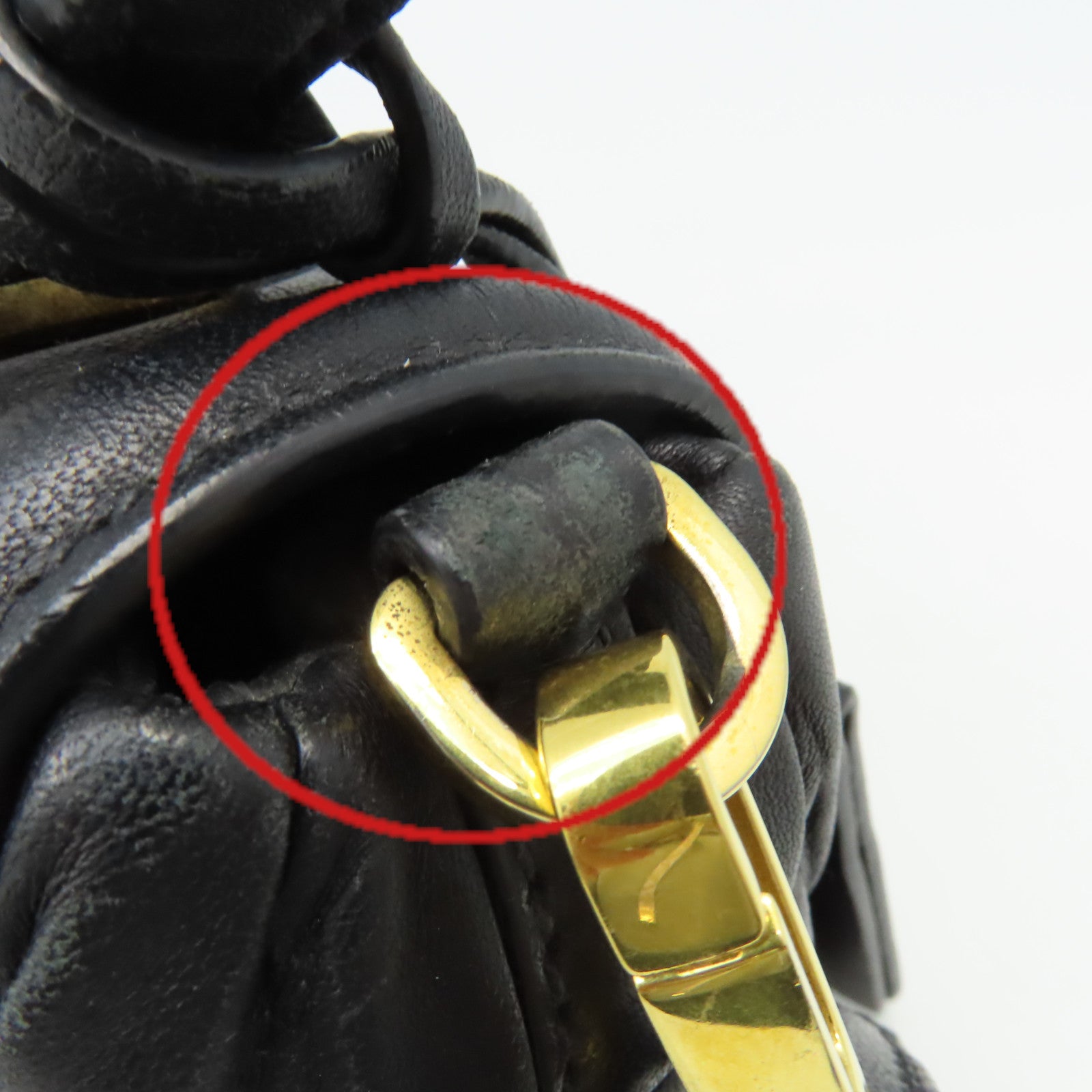 Miu Miu 牛皮皮革2Way Shoulder Bag金扣手挽肩背兩用袋黑色