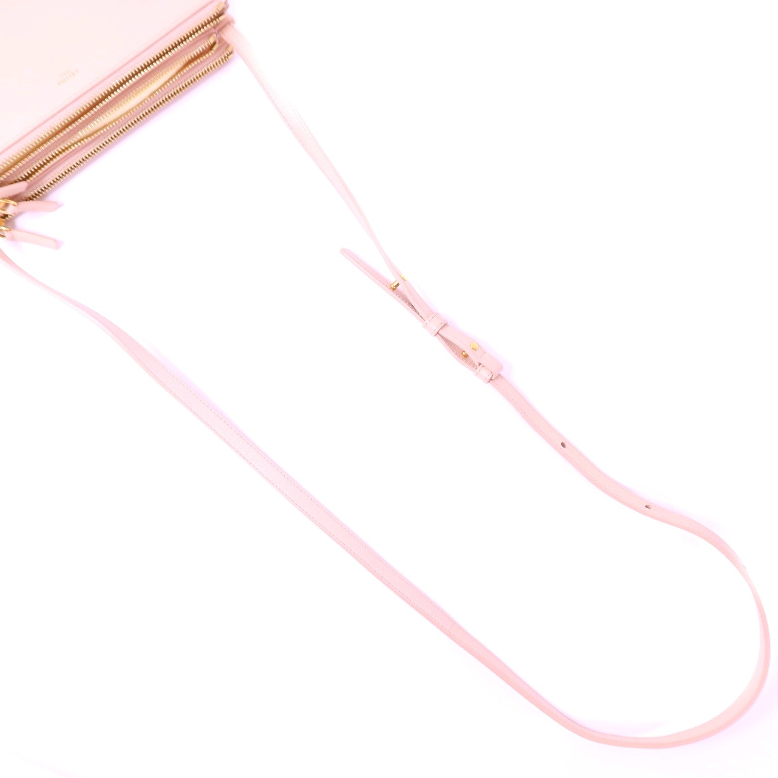 CELINE 牛皮皮革Trio金扣肩背袋