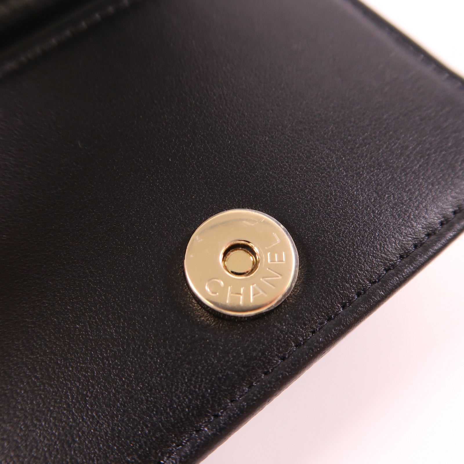 CHANEL CC GHW Boy Chain Shoulder Bag Calfskin Leather Black